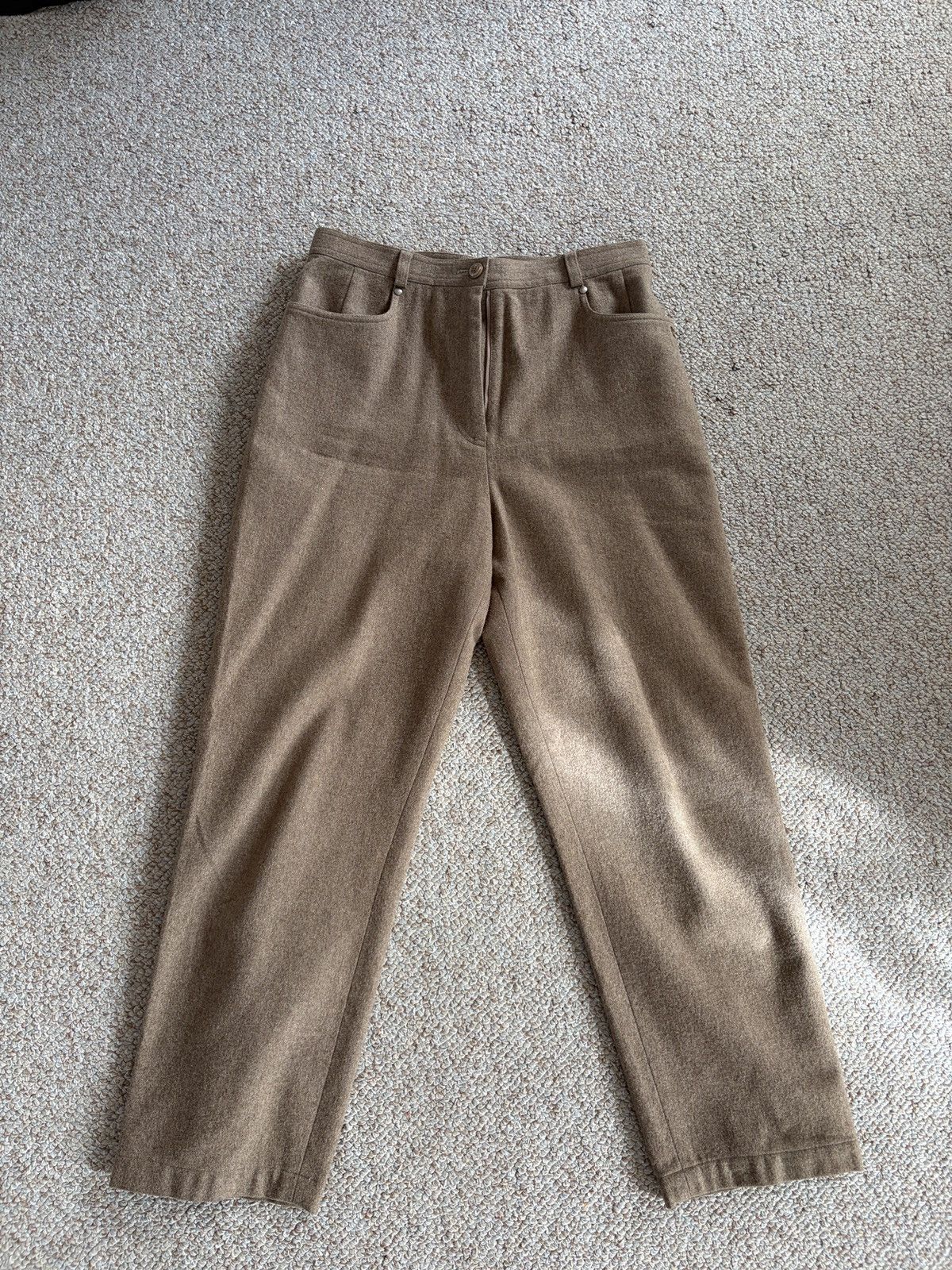 Japanese Brand Brown vintage wool cropped pants Size US 30 / EU 46 - 1 Thumbnail