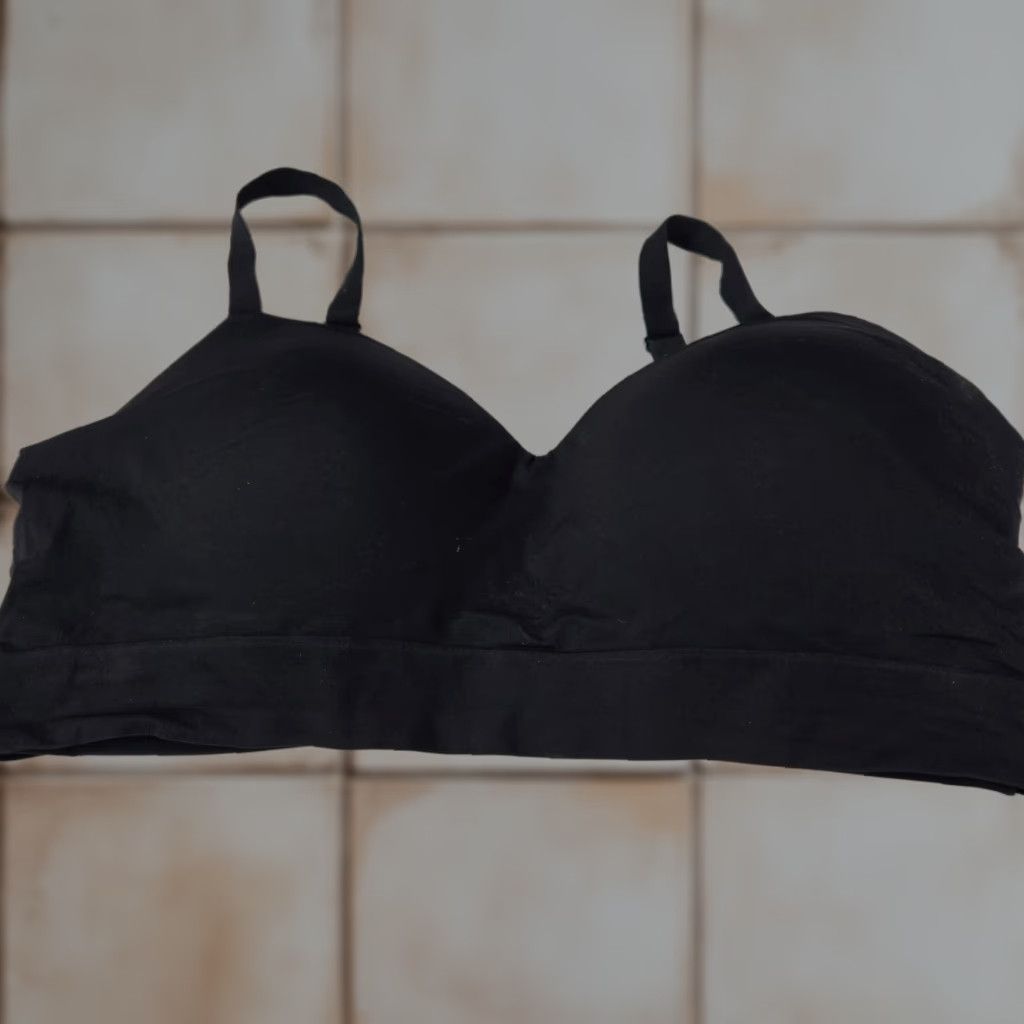 Vintage Truekind Wireless T-Shirt Bra 4Xl Black Lightly Lined Womens