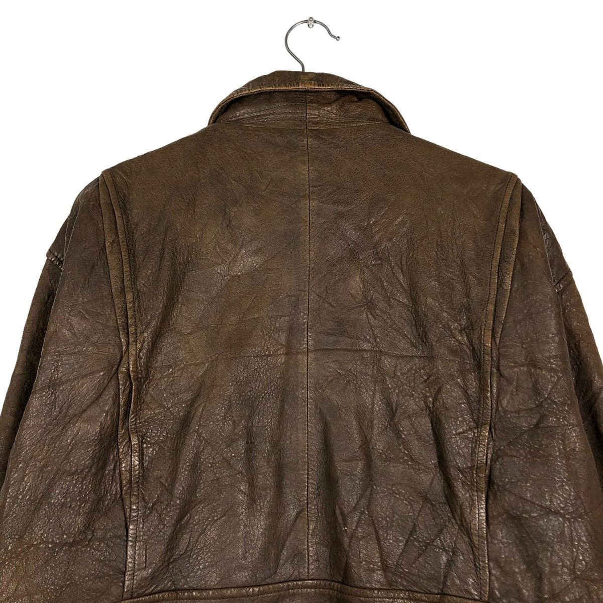 Japanese Brand 🔥VINTAGE FLY LEATHER JACKET MILITARY PIERRE BONEE USA Size US L / EU 52-54 / 3 - 9 Thumbnail