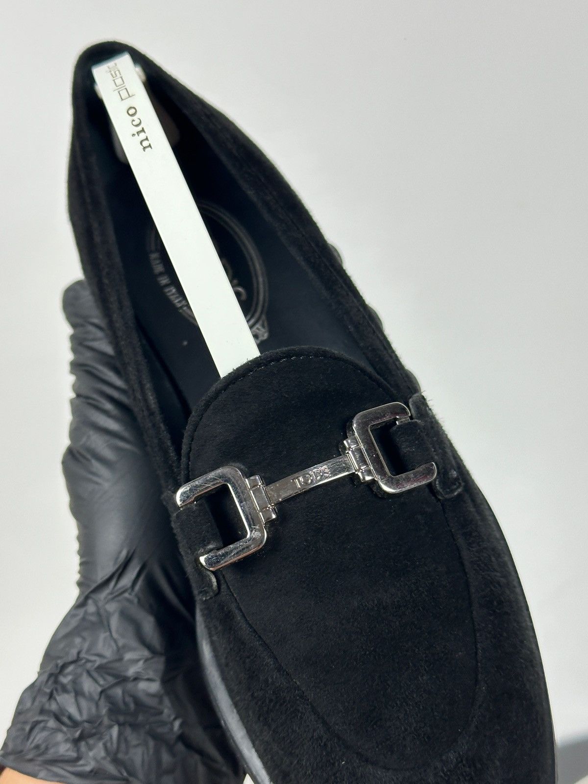 Tod's Tod’s Black Suede Horsebit Buckle Loafers Size US 6.5 / IT 36.5 - 22 Thumbnail