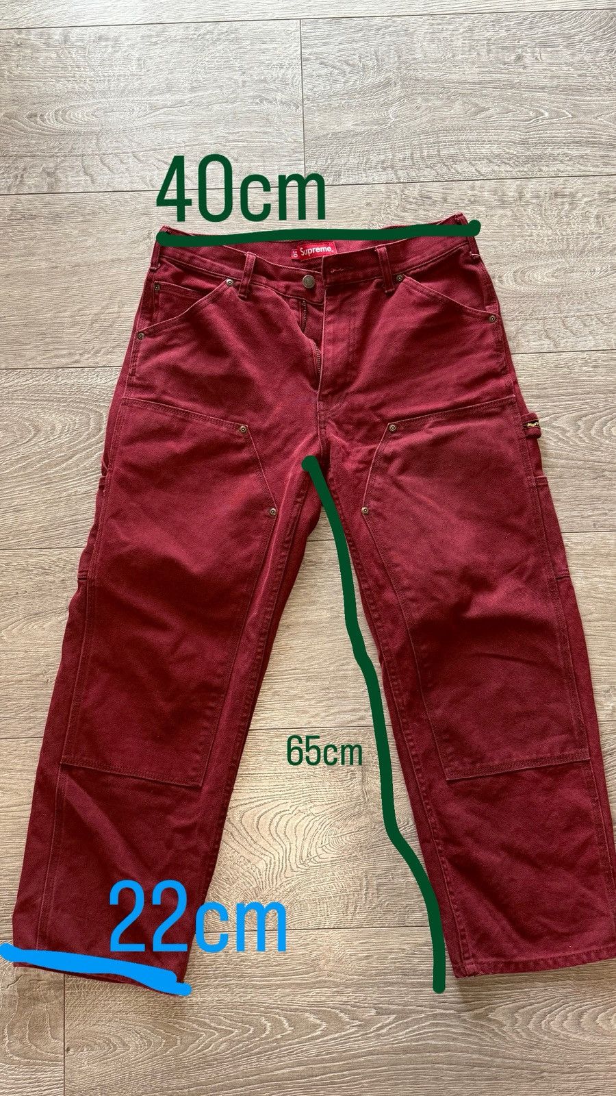 Supreme Supreme double knees workpants burgundy Size US 30 / EU 46 - 9 Thumbnail