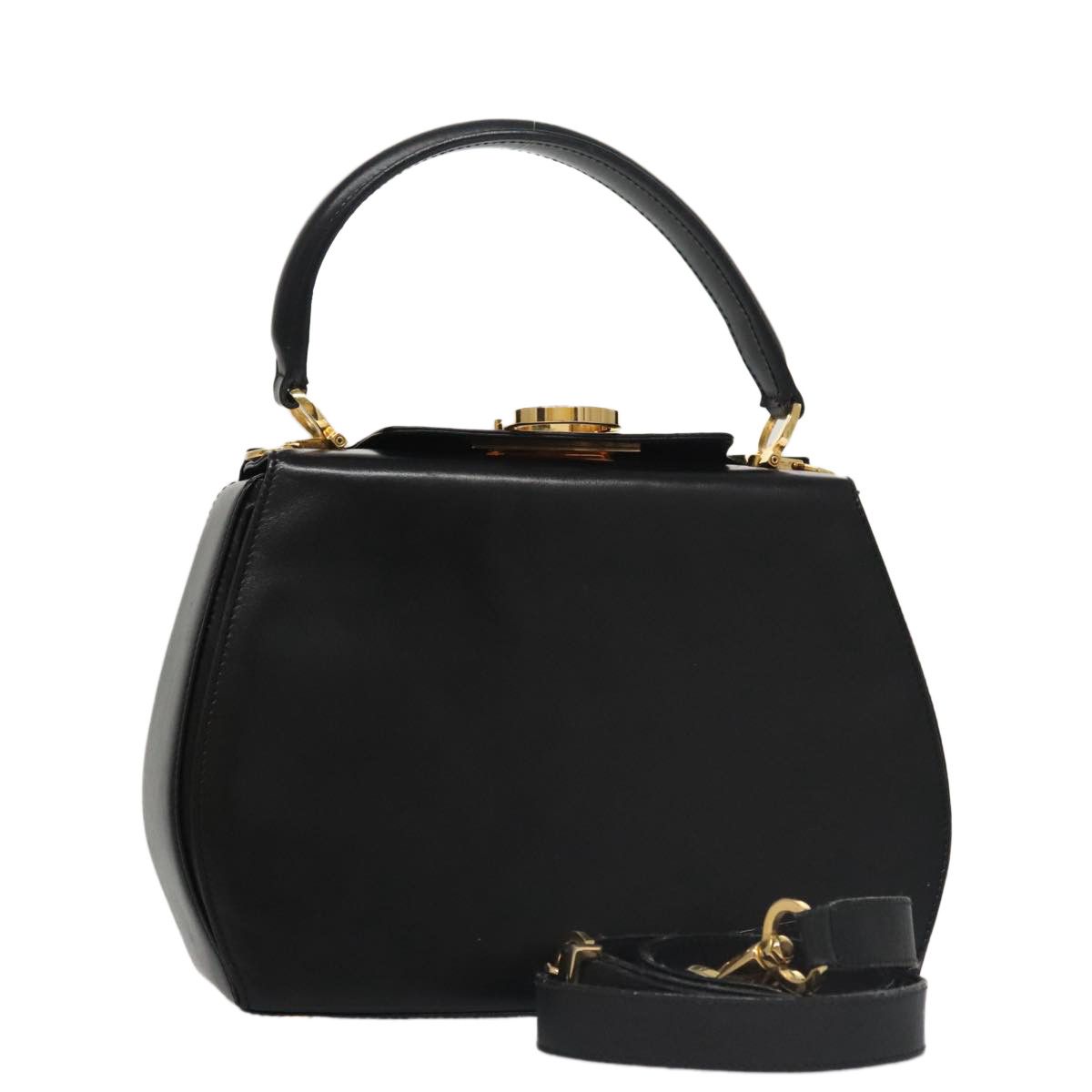 Salvatore Ferragamo Gancini Black Leather Handbag (Pre-Owned) Size ONE SIZE - 1 Thumbnail
