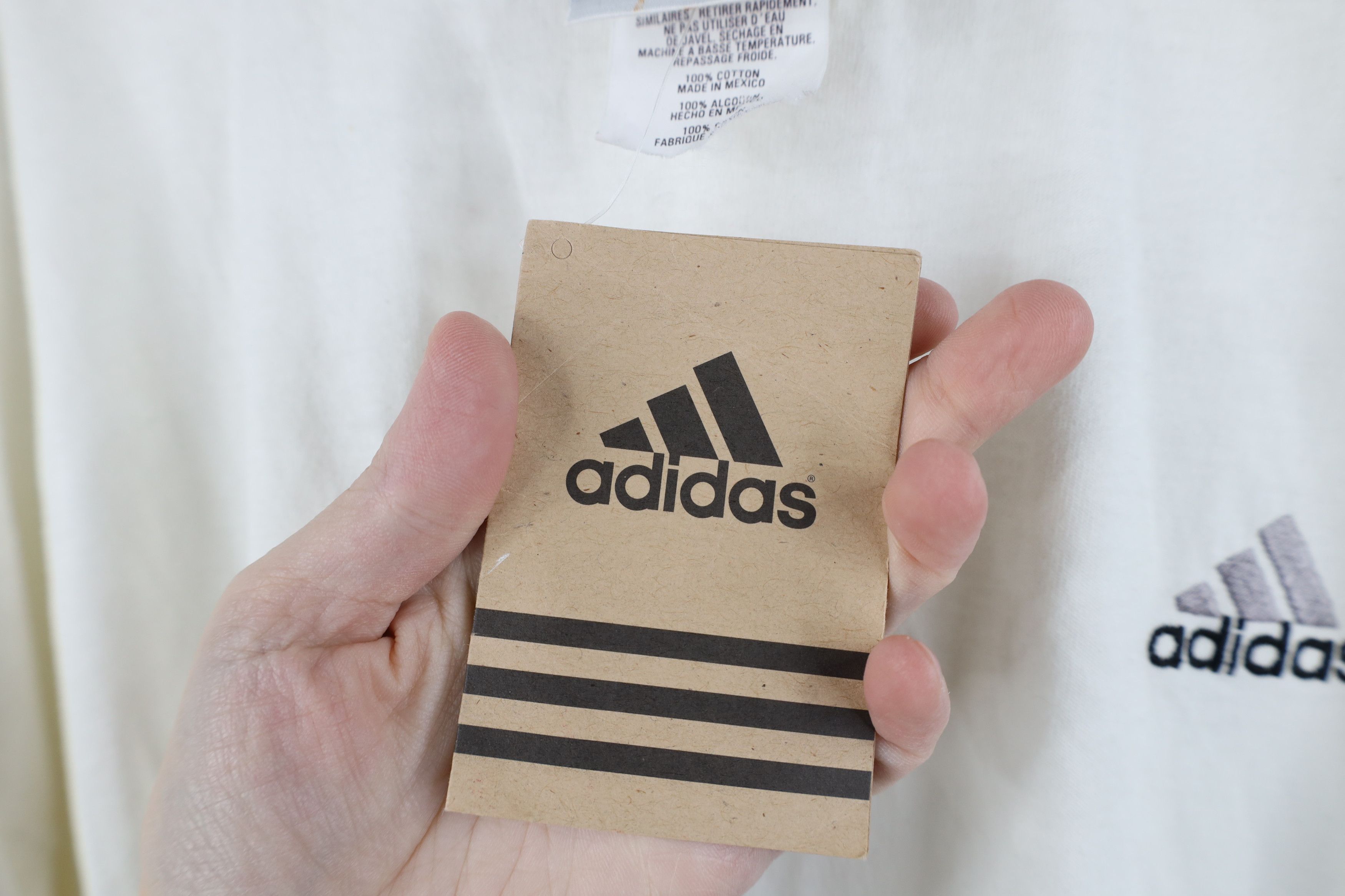 Adidas Deadstock Vintage 90s Adidas Long Sleeve T-Shirt White Size US XL / EU 56 / 4 - 6 Thumbnail