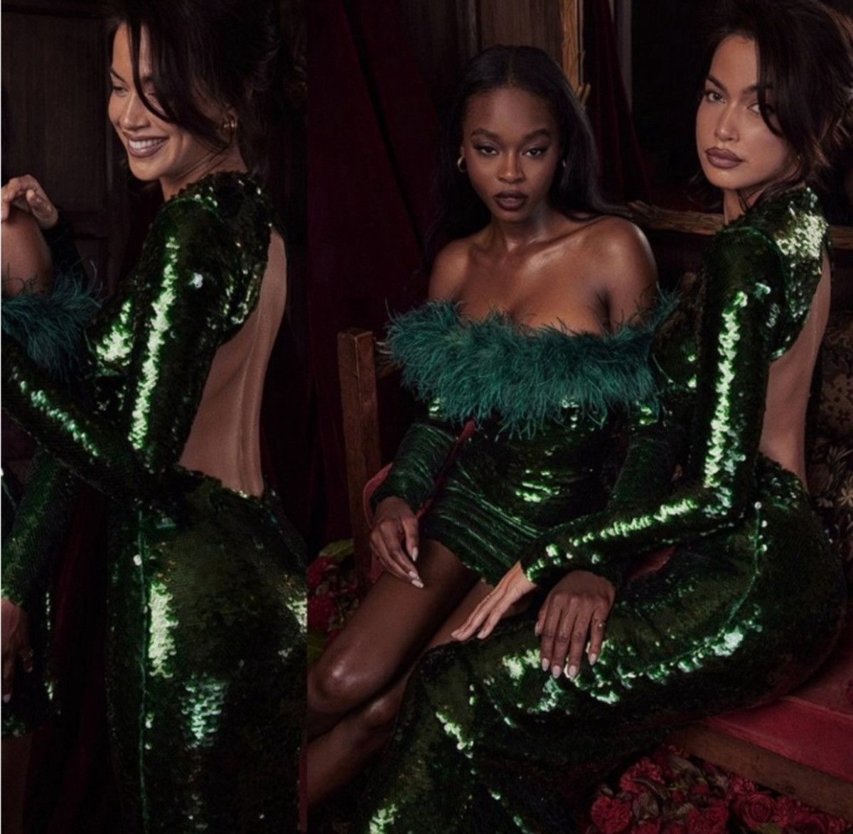 House of CB NWT House of CB Belle Green Sequin Open Back Maxi Dress Sz S Size S / US 4 / IT 40 - 4 Thumbnail