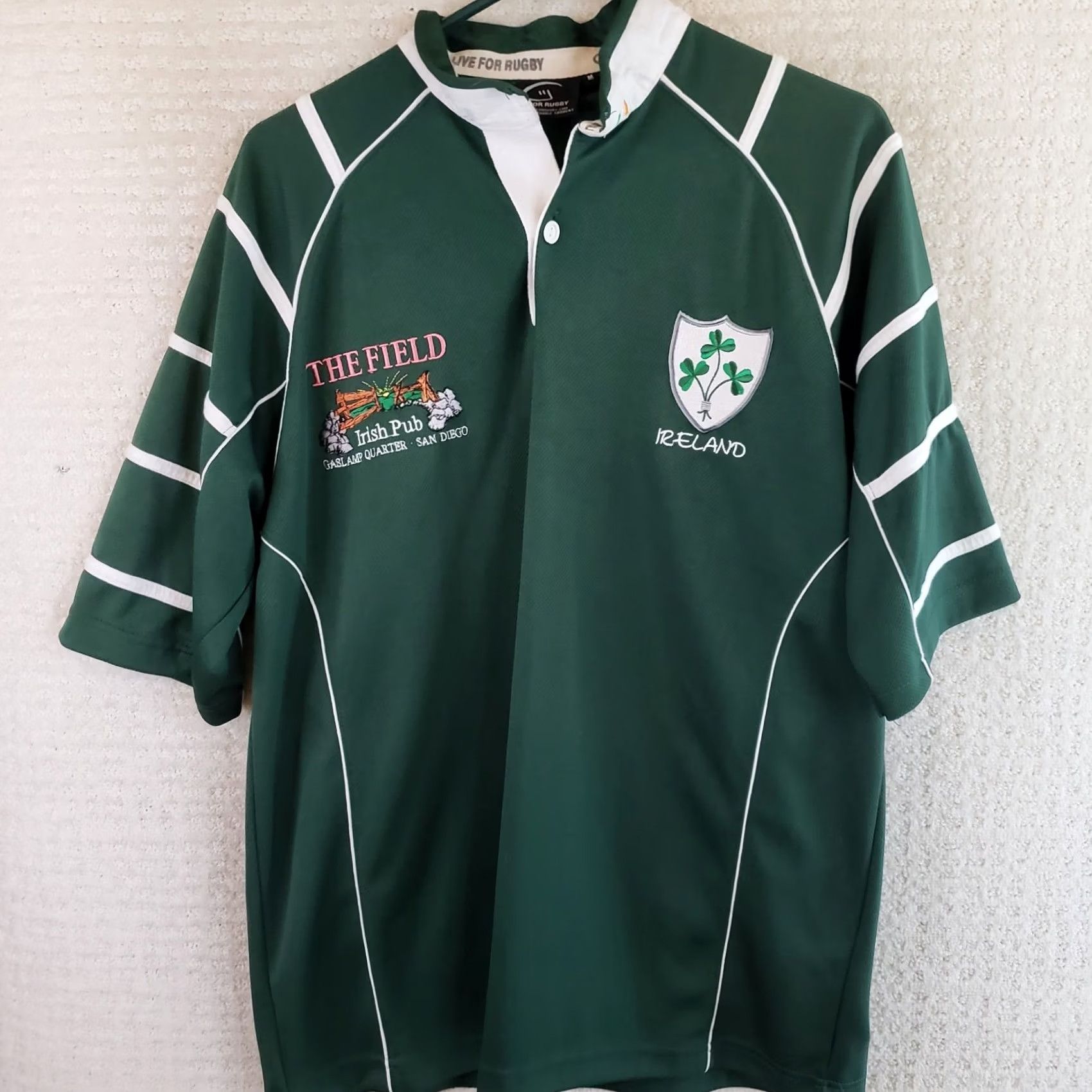 Vintage Live For Rugby Ireland Polo Shirt Jersey Mens M Green White Short Sleeve Polo Shirt Mens Medium Size US M / EU 48-50 / 2 - 2 Thumbnail
