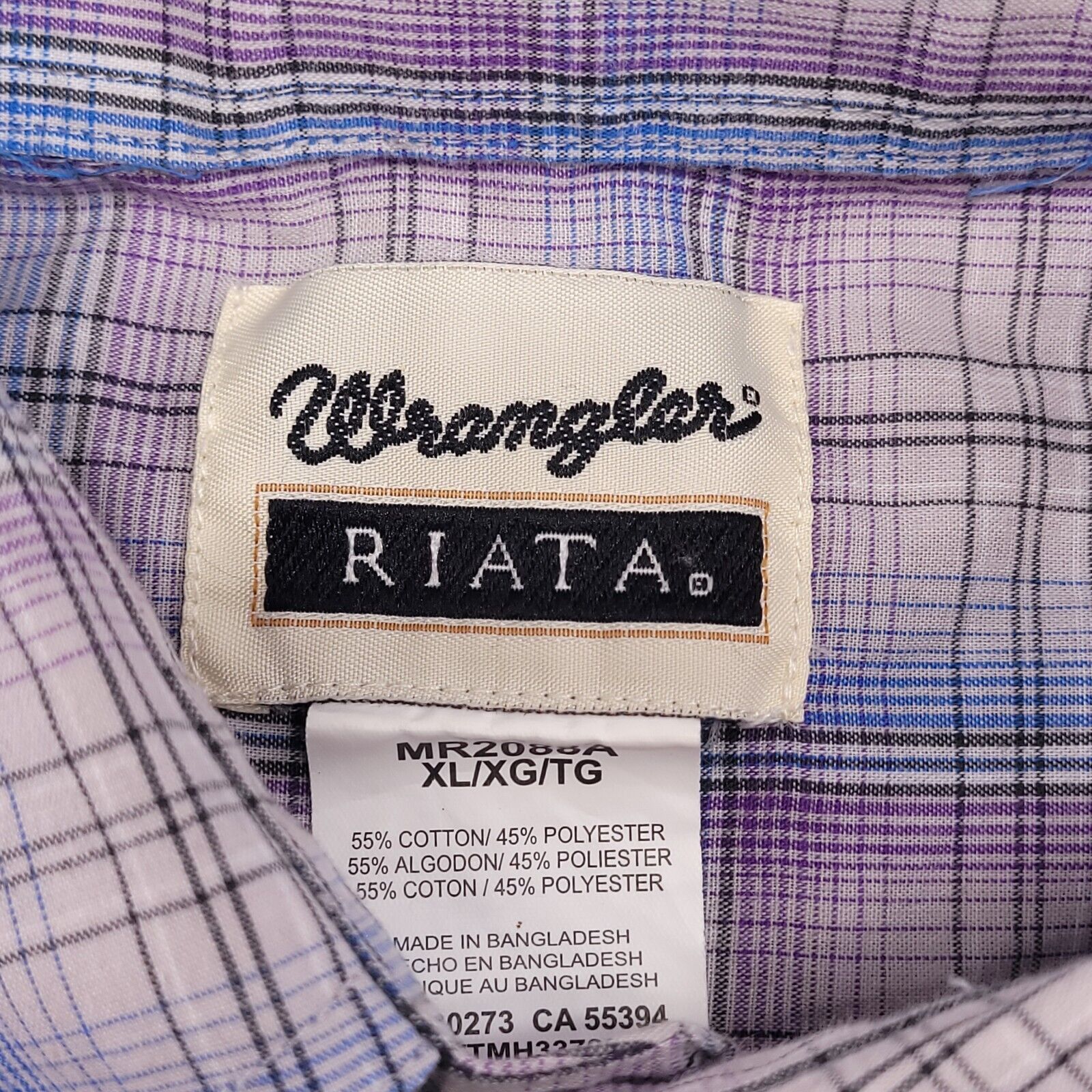 Wrangler Wrangler Casual Button Up Shirt Men Size Extra Large XL Blue Size US XL / EU 56 / 4 - 3 Thumbnail