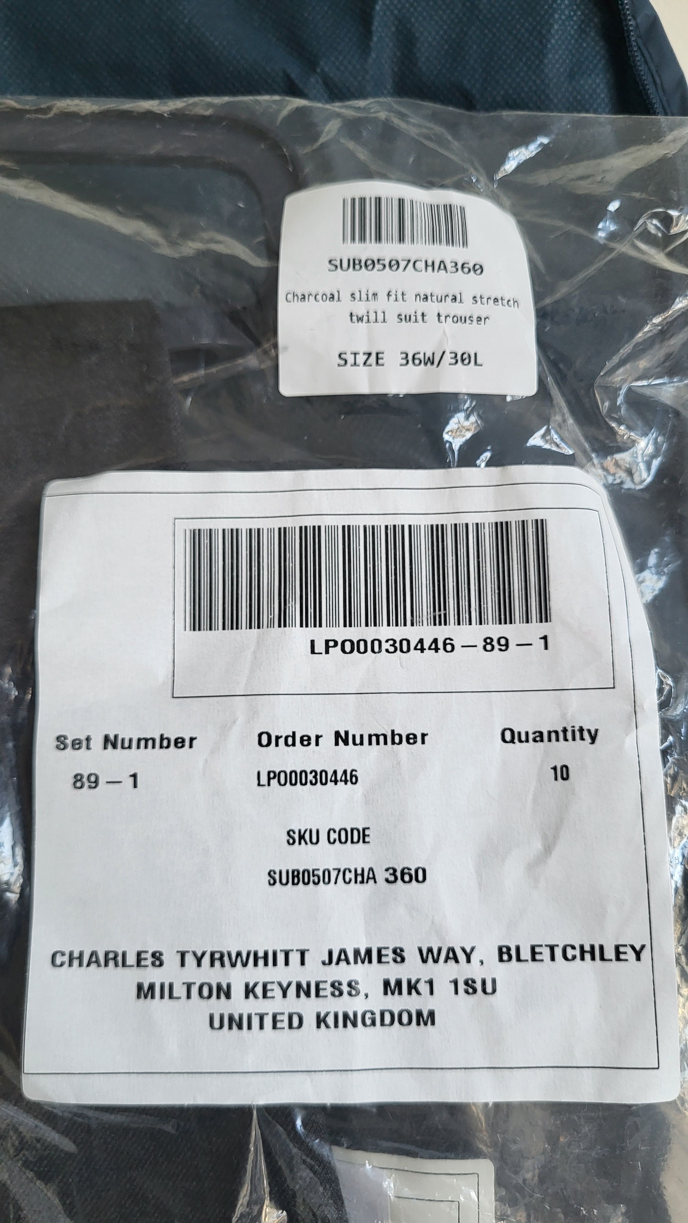 Charles Tyrwhitt NEW $599 2 Piece Super 100s Wool - Charcoal Grey Size 36S - 4 Thumbnail