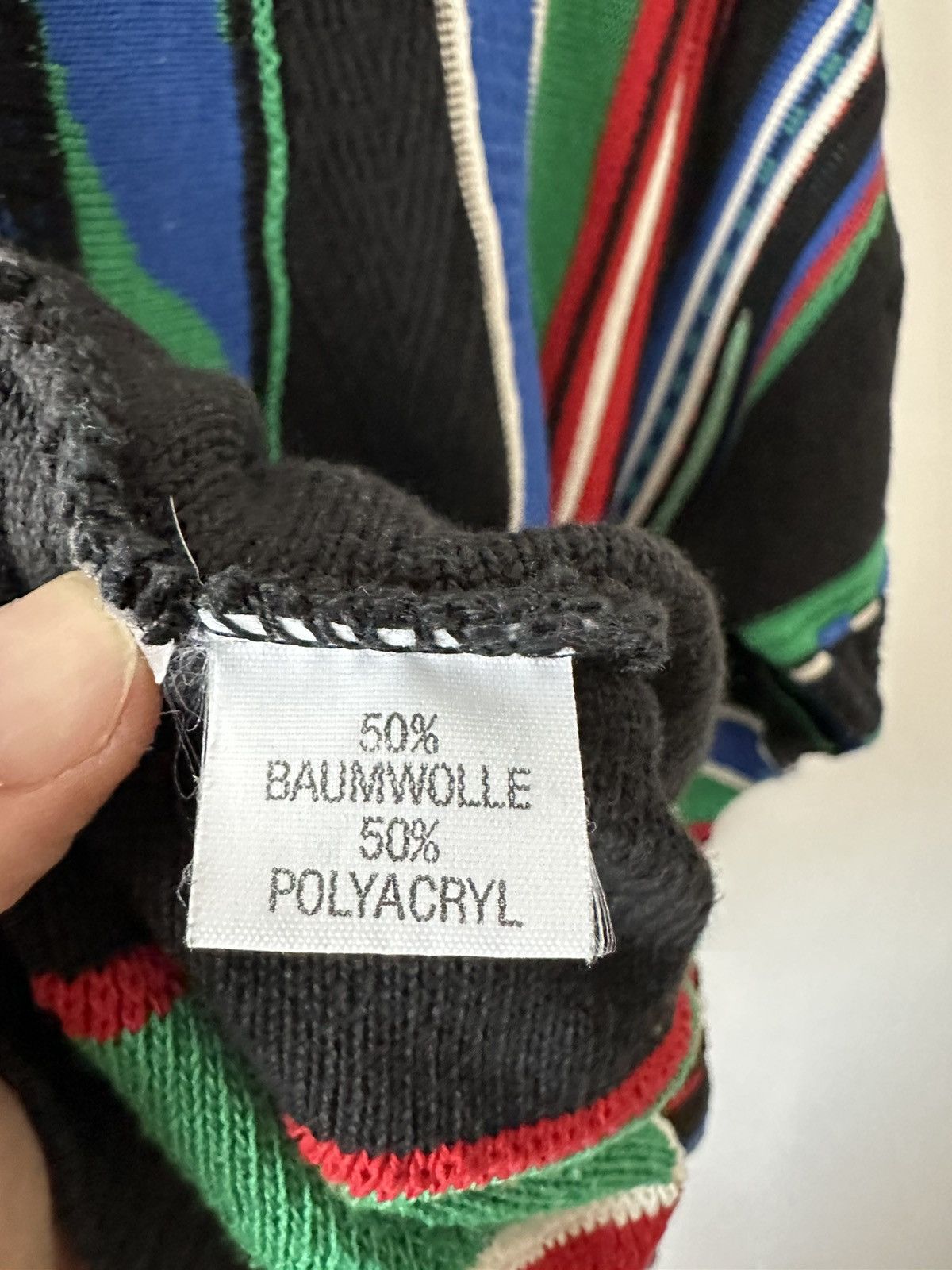 Vintage Coloured multi-cable knit colourful sweater Size US L / EU 52-54 / 3 - 9 Thumbnail