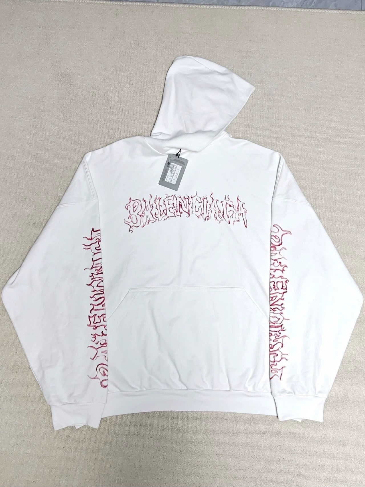 Balenciaga Balenciaga 24fw Dragon Flame Metal Hoodie Size US L / EU 52-54 / 3 - 1 Thumbnail