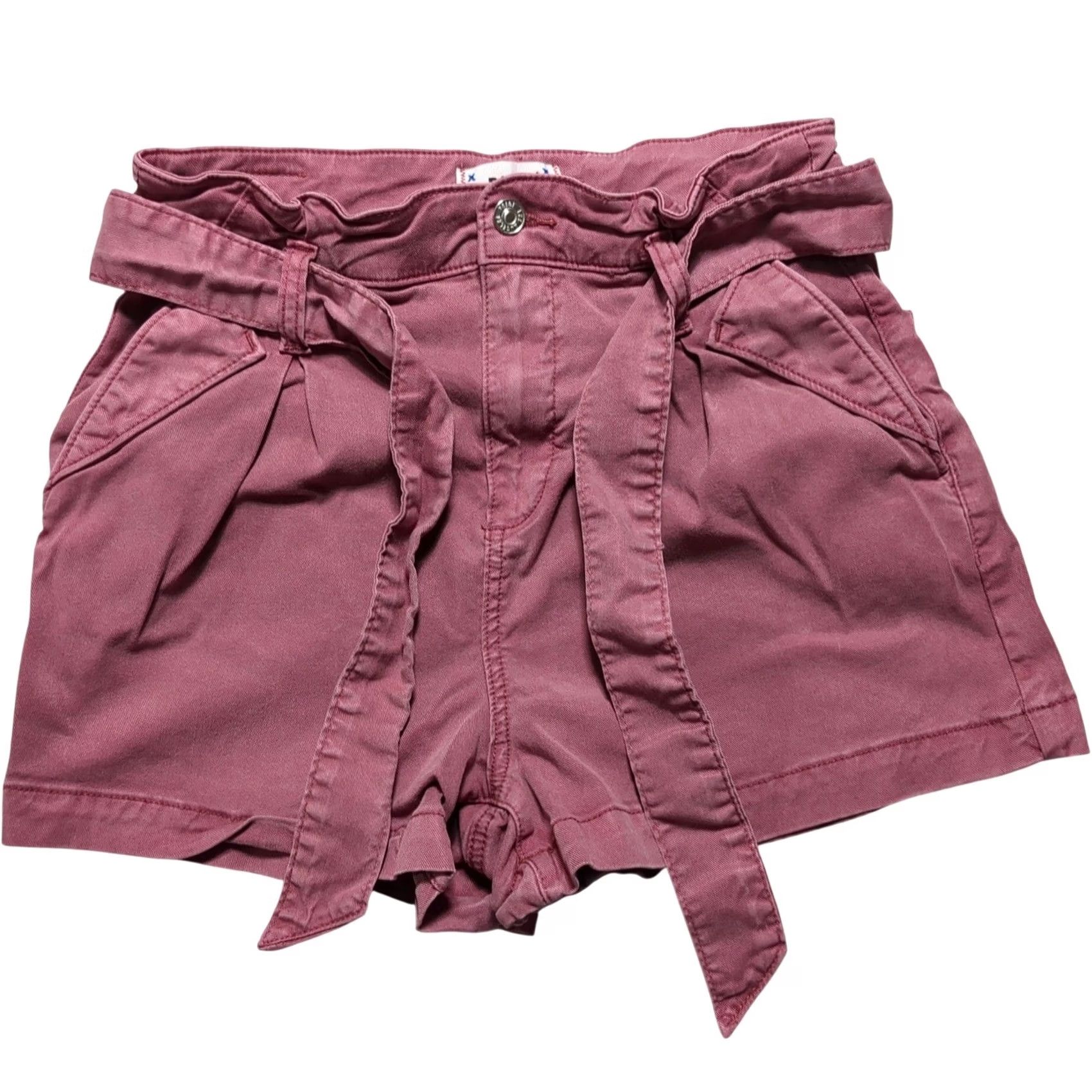 Paige Paige Pink Mauve Paperbag Waist Belted Shorts High Rise 26 Regular Womens Summer Beach Holiday Casual Travel Size 27" / US 4 / IT 40 - 2 Thumbnail