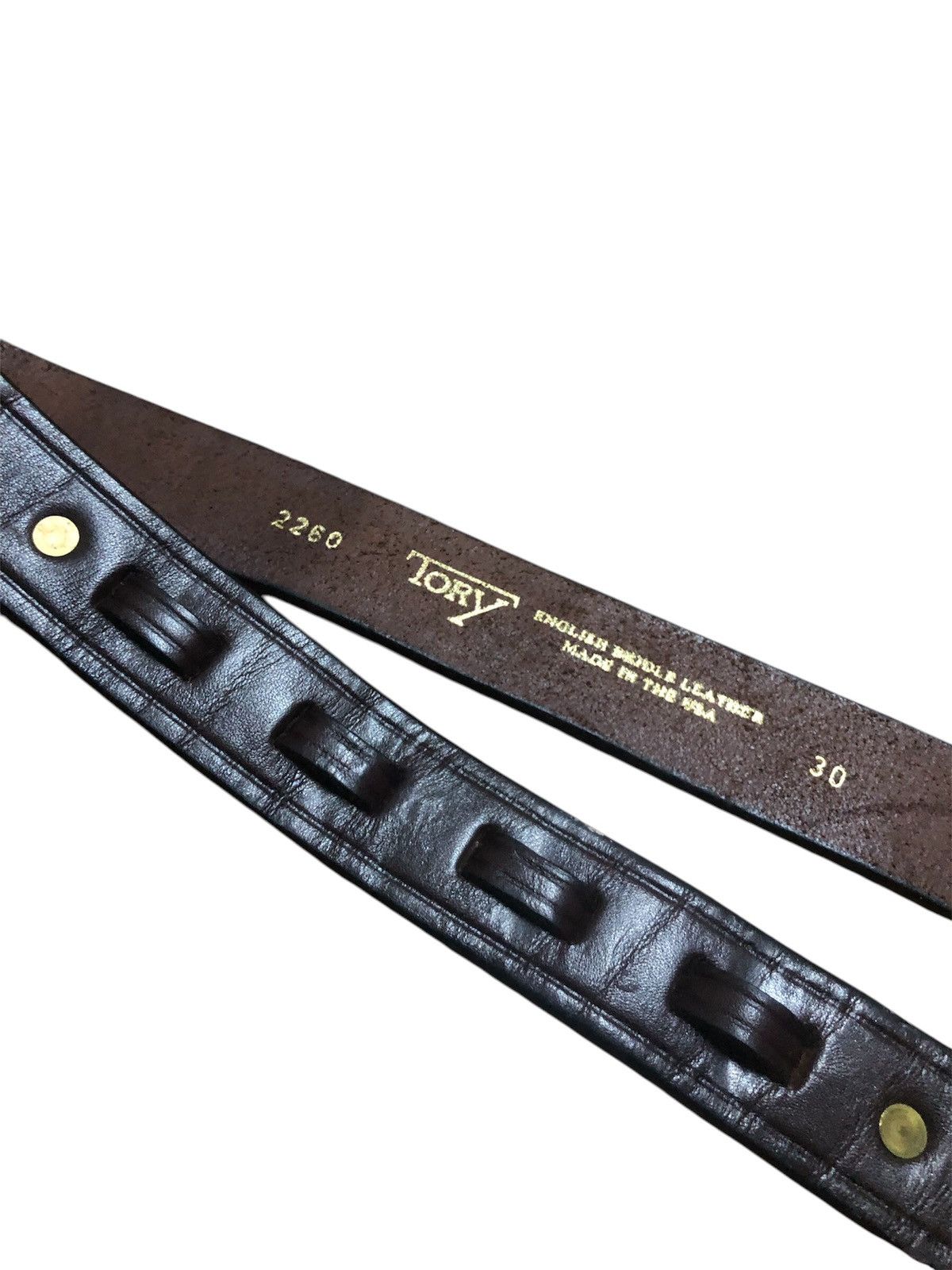 Designer × Leather × Vintage VINTAGE TORY ENGLISH BRIDLE LEATHER BELT Size 30 - 7 Thumbnail