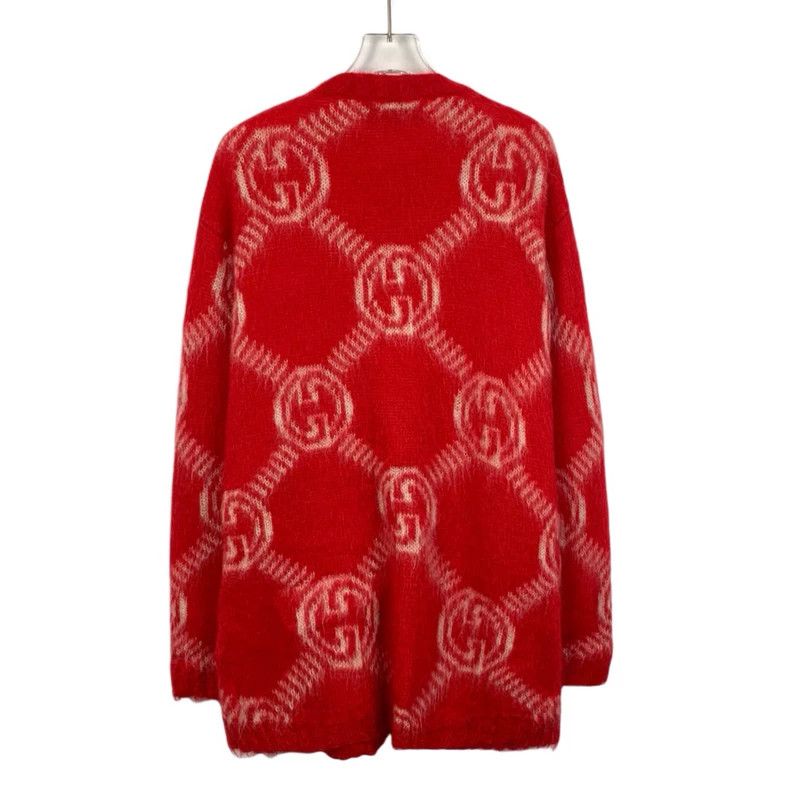 Gucci Gucci Red logo full-printed horsehair knitted long-sleeved Size US XS / EU 42 / 0 - 2 Thumbnail