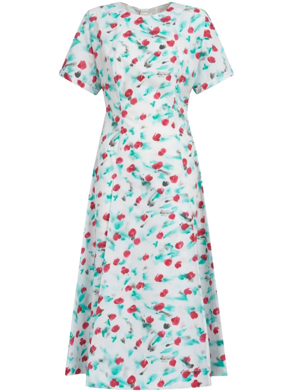 Marni o1w1db10125 Print Cotton Midi Dress in Multicolor Size L / US 10 / IT 46 - 1 Thumbnail