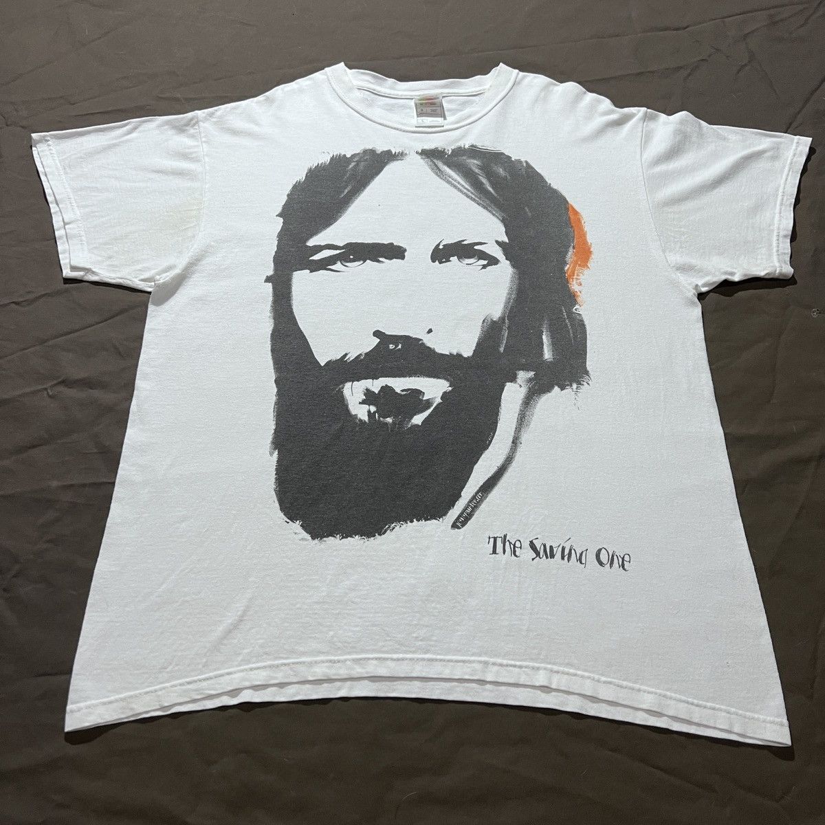 Vintage Vintage Y2K The saving one Jesus God Bible Holy Tee Bigface Size US L / EU 52-54 / 3 - 4 Thumbnail
