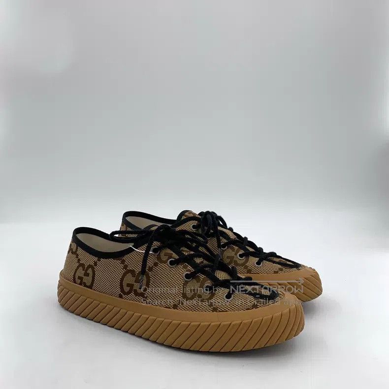 Gucci Gucci Dark brown double G jacquard lace-up casual flat boa Size US 7 / EU 40 - 2 Thumbnail