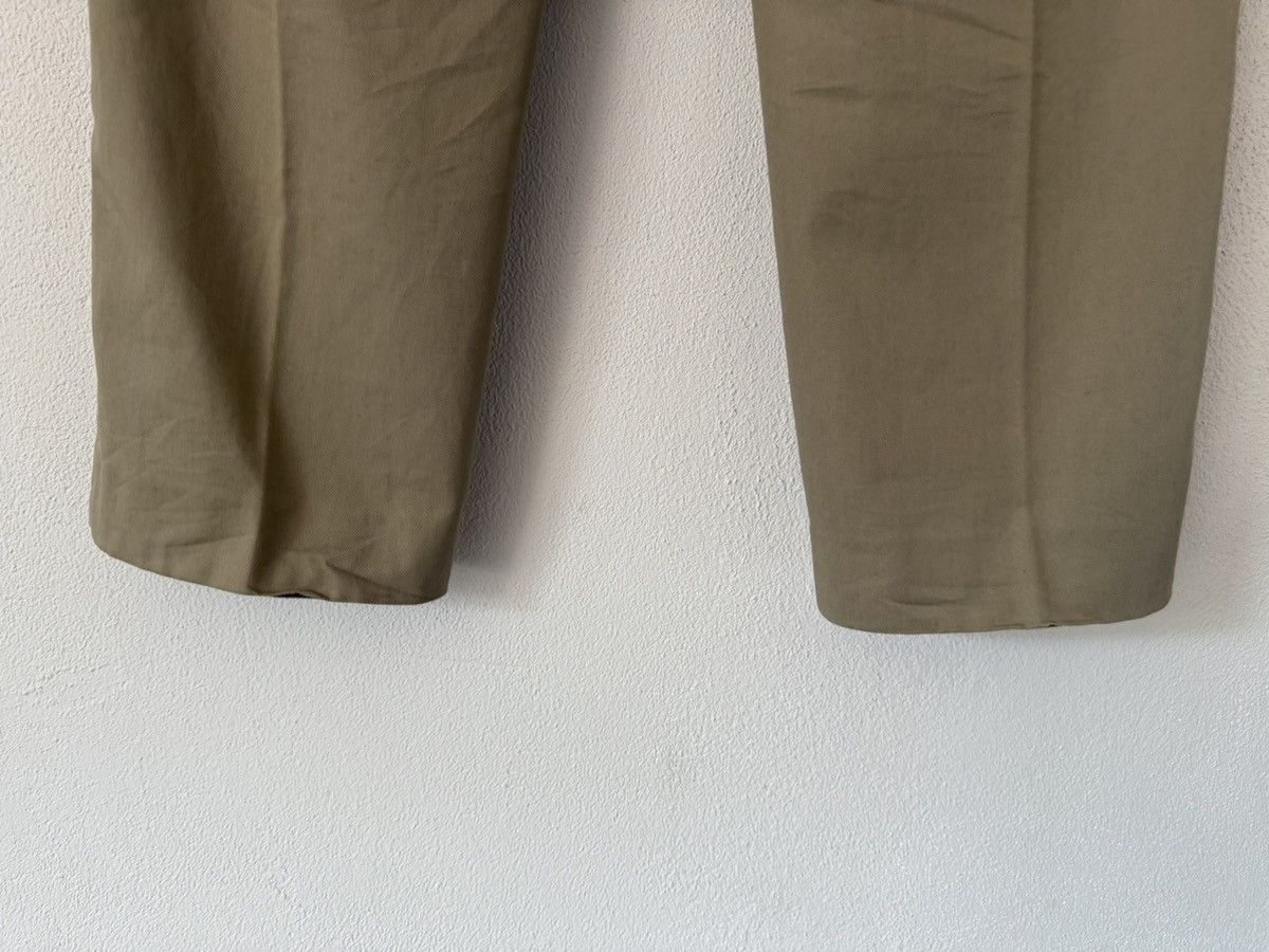 Hermes Hermès Beige Cotton Trousers with Leather Side Zip Detail Size US 33 - 11 Thumbnail