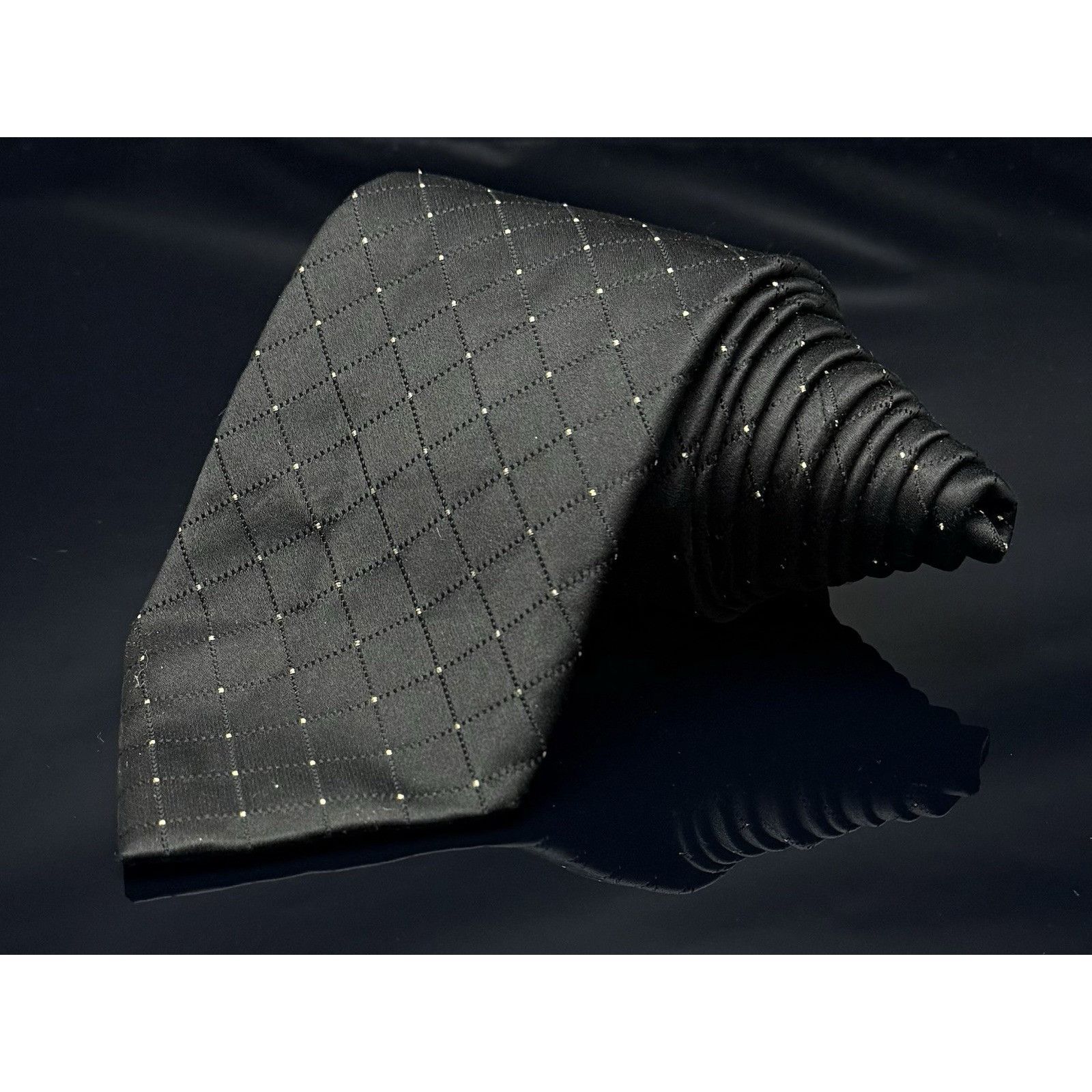 Donald Trump Donald J Trump Signature Collection Black White Dot Tie 60" Size ONE SIZE - 5 Thumbnail