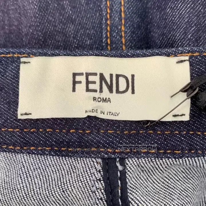 Fendi Fendi Dark Blue Cotton Denim Wide Leg Pants Size 27" / US 4 / IT 40 - 6 Thumbnail