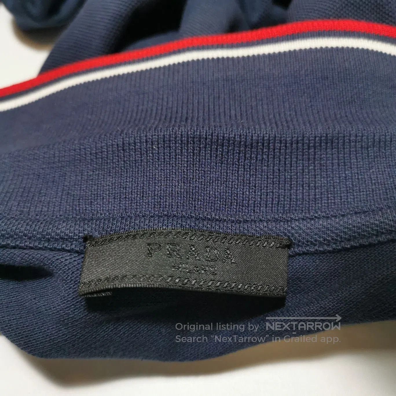 Prada Prada M Navy Embroidered Collar Polo T. Size US M / EU 48-50 / 2 - 3 Thumbnail