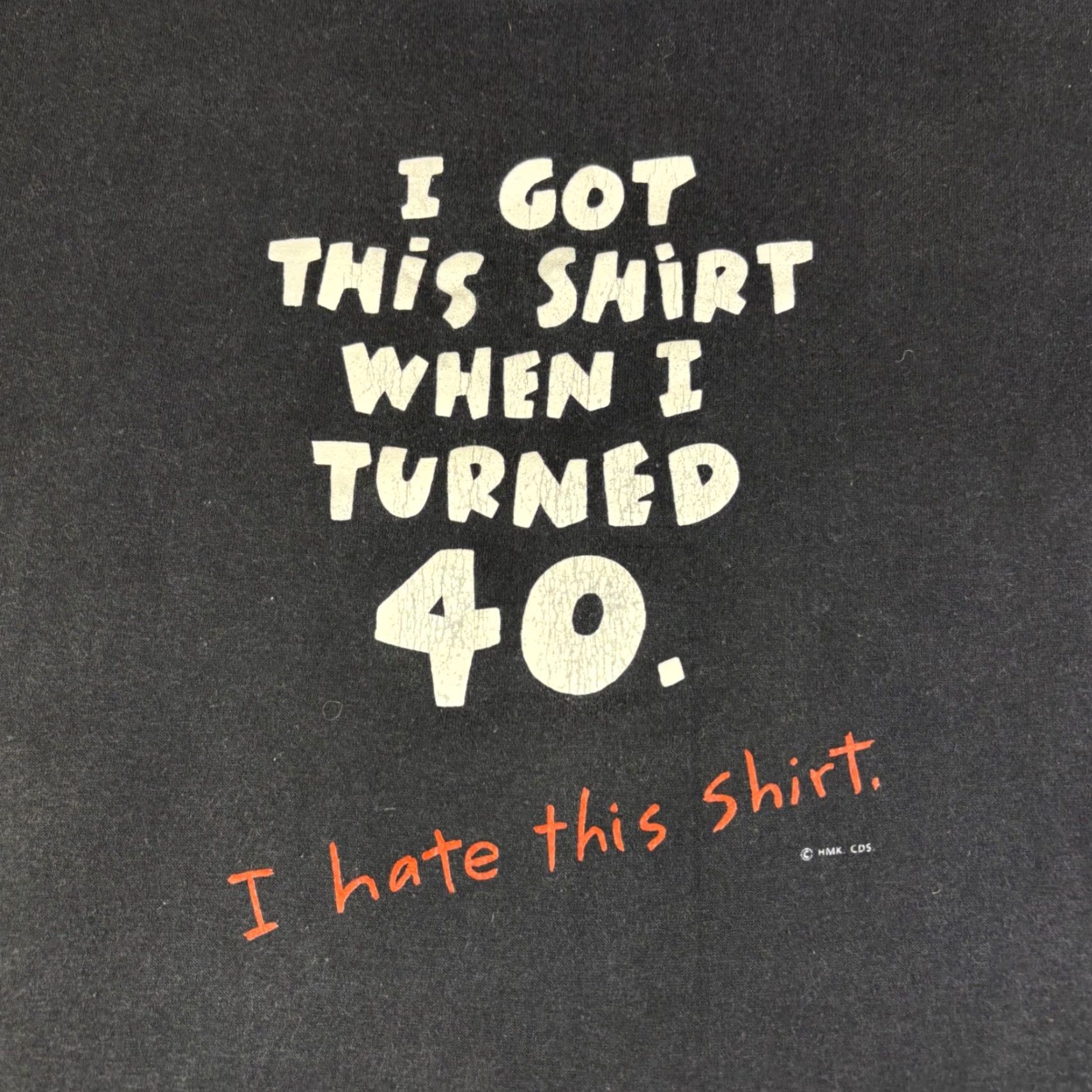 Vintage VINTAGE Center Star 40th Birthday Humor T-Shirt Black Short Sleeve Mens Large Graphic Tee 1990s Grunge Shirt Size US L / EU 52-54 / 3 - 6 Thumbnail