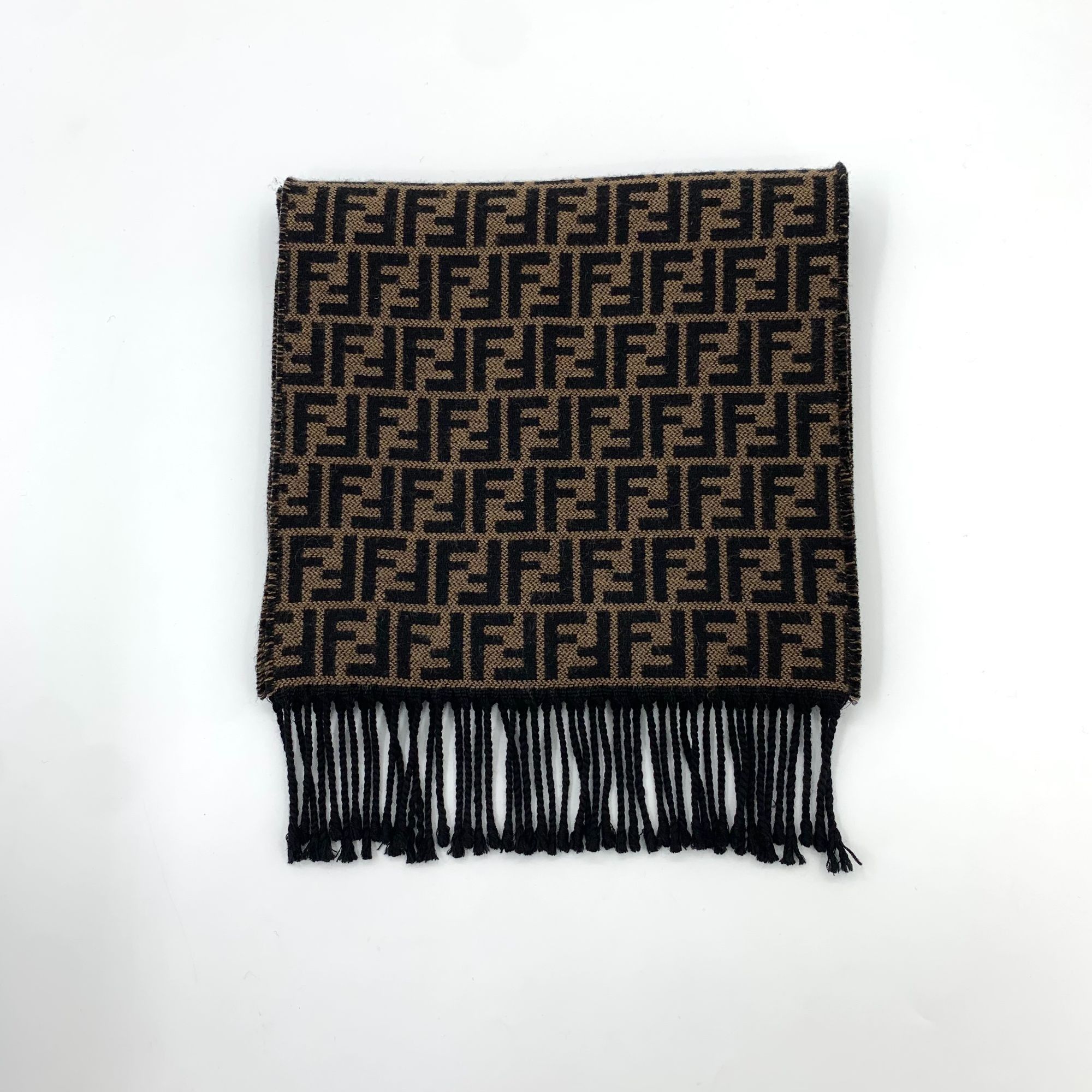 Fendi Fendi Womens Double-Sided Zucca Logo Wool & Cashmere Scarf W Size ONE SIZE - 1 Thumbnail