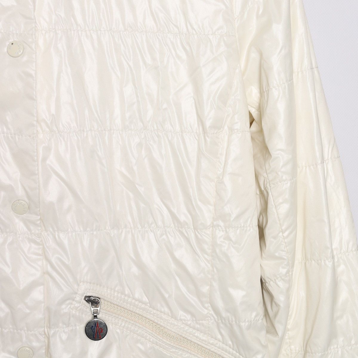 Moncler Moncler Vintage Cream White Nylon Jacket Hooded Size L / US 10 / IT 46 - 9 Thumbnail