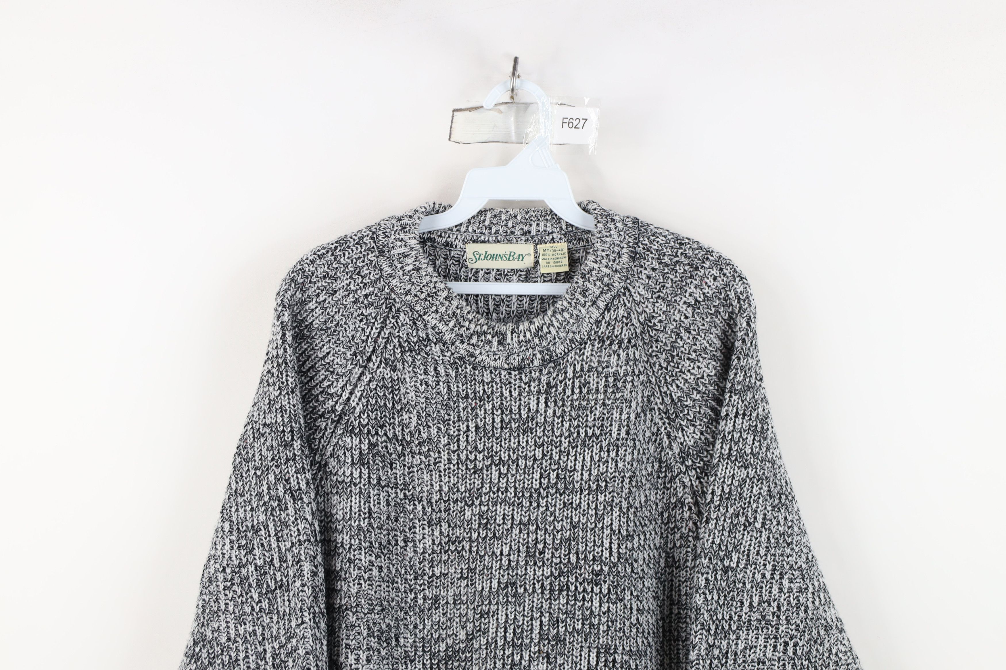 Vintage Vintage 90s Streetwear Blank Chunky Ribbed Knit Sweater Gray Size US M / EU 48-50 / 2 - 2 Thumbnail
