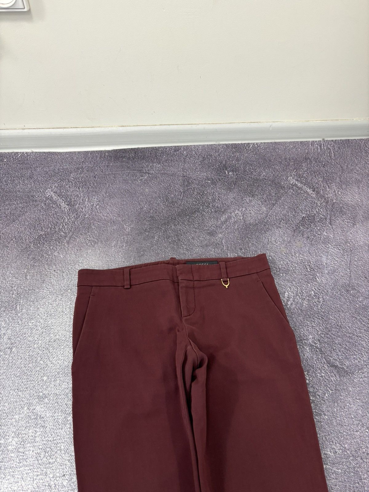 Gucci Gucci Women’s Vintage Slim Fit Burgundy Luxury Pants Size 28" / US 6 / IT 42 - 6 Thumbnail