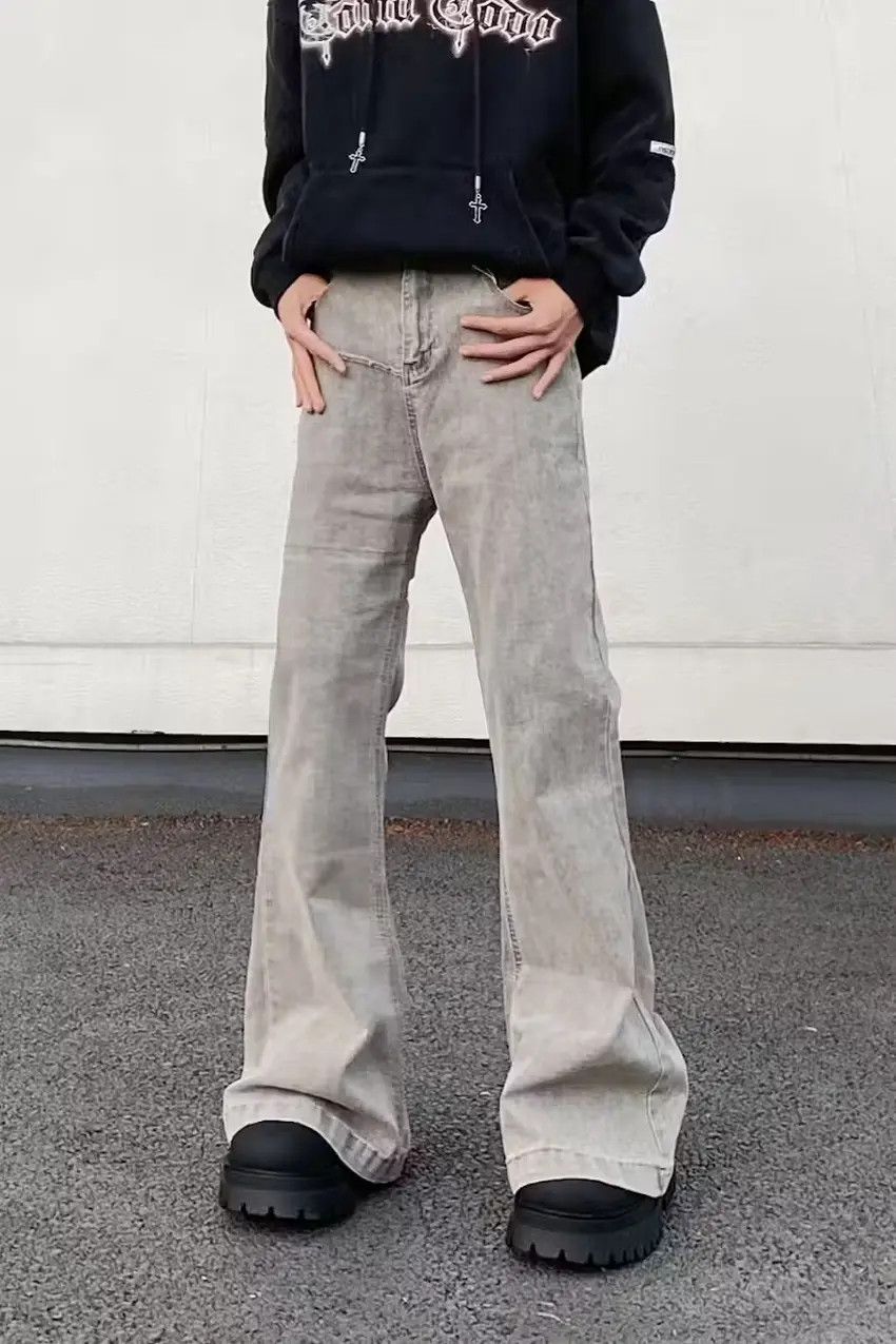 Designer × Japanese Brand Gray washed flared jeans Size US 32 / EU 48 - 2 Thumbnail