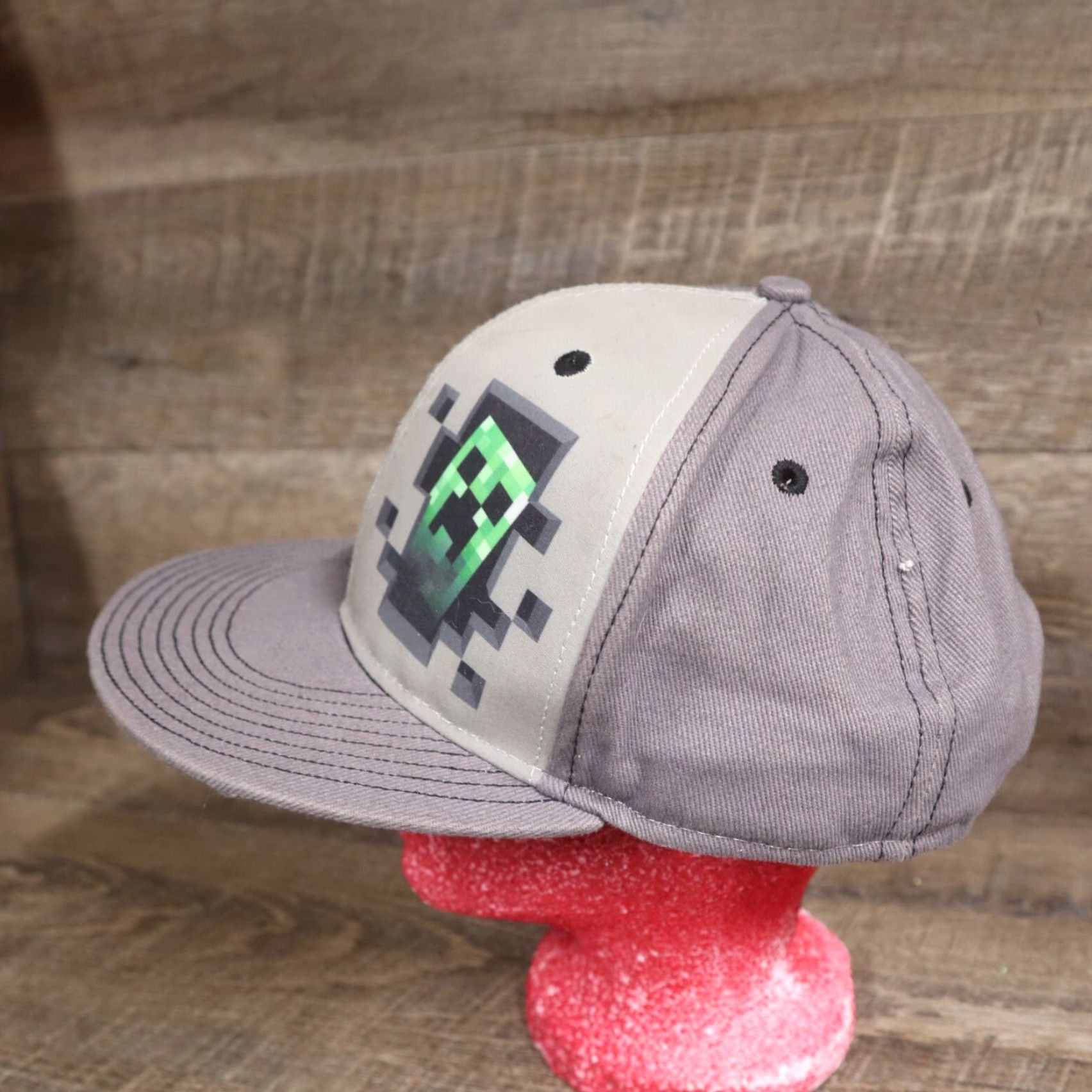 Vintage Minecraft Hat Ball Cap Gray Adult Adjustable Mens Size ONE SIZE - 3 Thumbnail