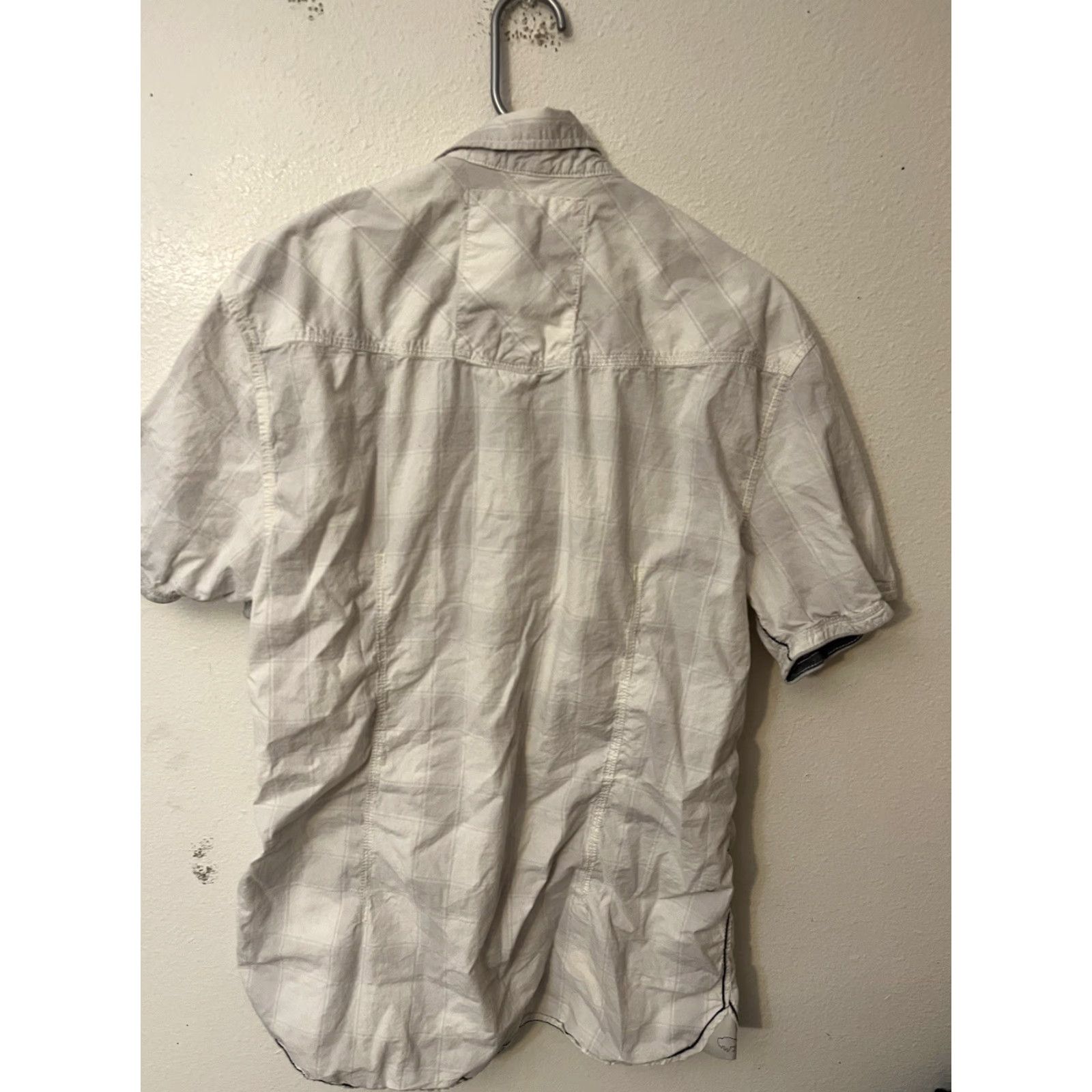 Buffalo David Bitton Buffalo David Bitton Men's Gray Check Short Sleeve Button-Down Shirt XL Size Size US XL / EU 56 / 4 - 2 Thumbnail