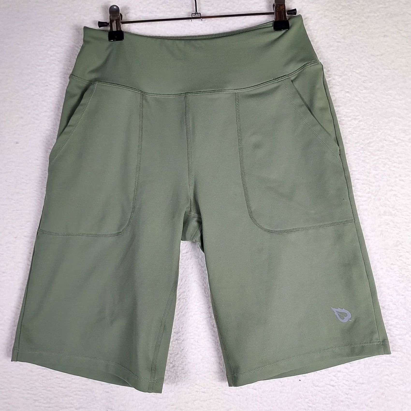 Vintage VINTAGE Baleaf High Waist Biker Shorts Womens Small Sage Pockets Athletic Yoga Size 28" / US 6 / IT 42 - 2 Thumbnail
