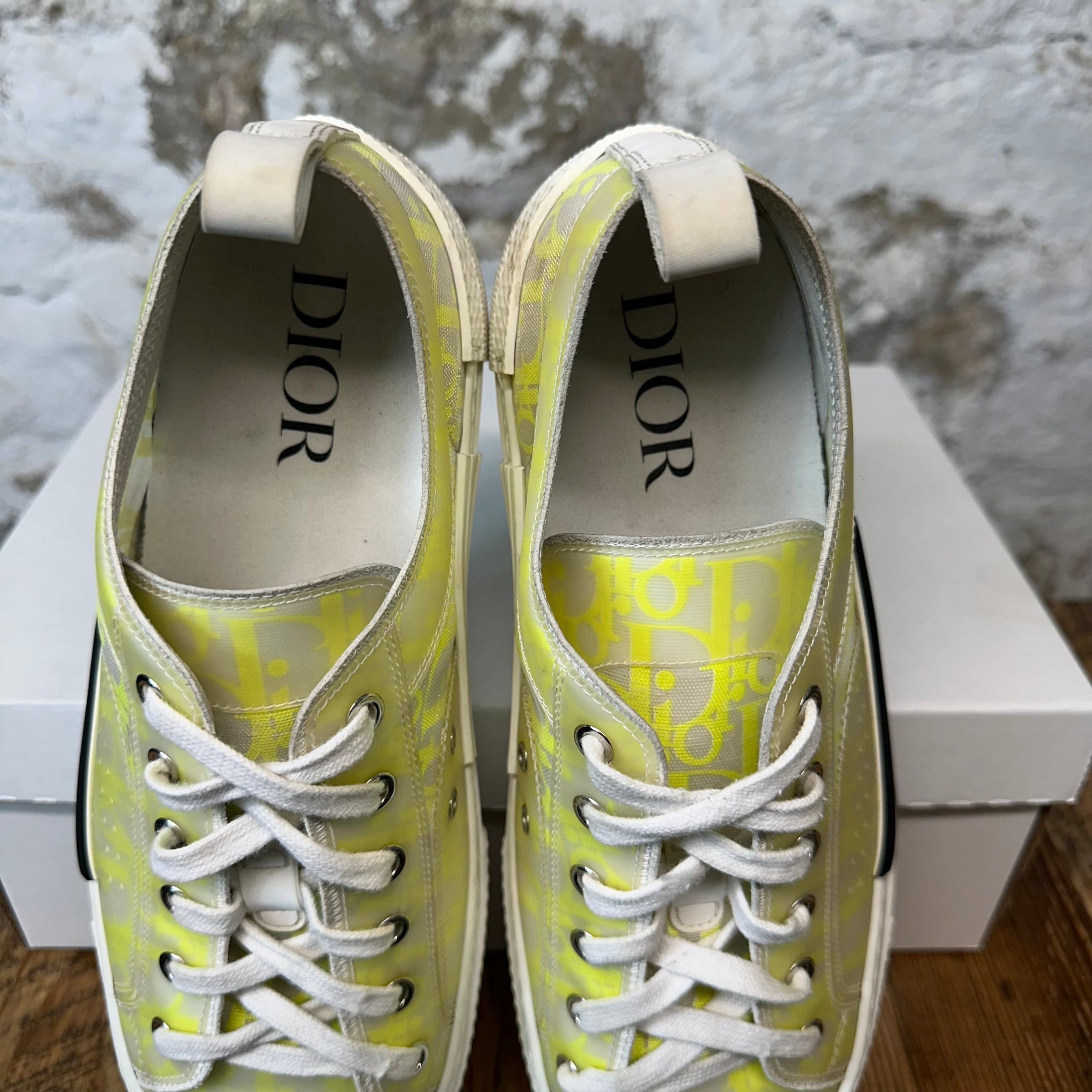 Dior Dior B23 Low Yellow Oblique White Sneaker Sz 10 (43) Size US 10 / EU 43 - 4 Thumbnail
