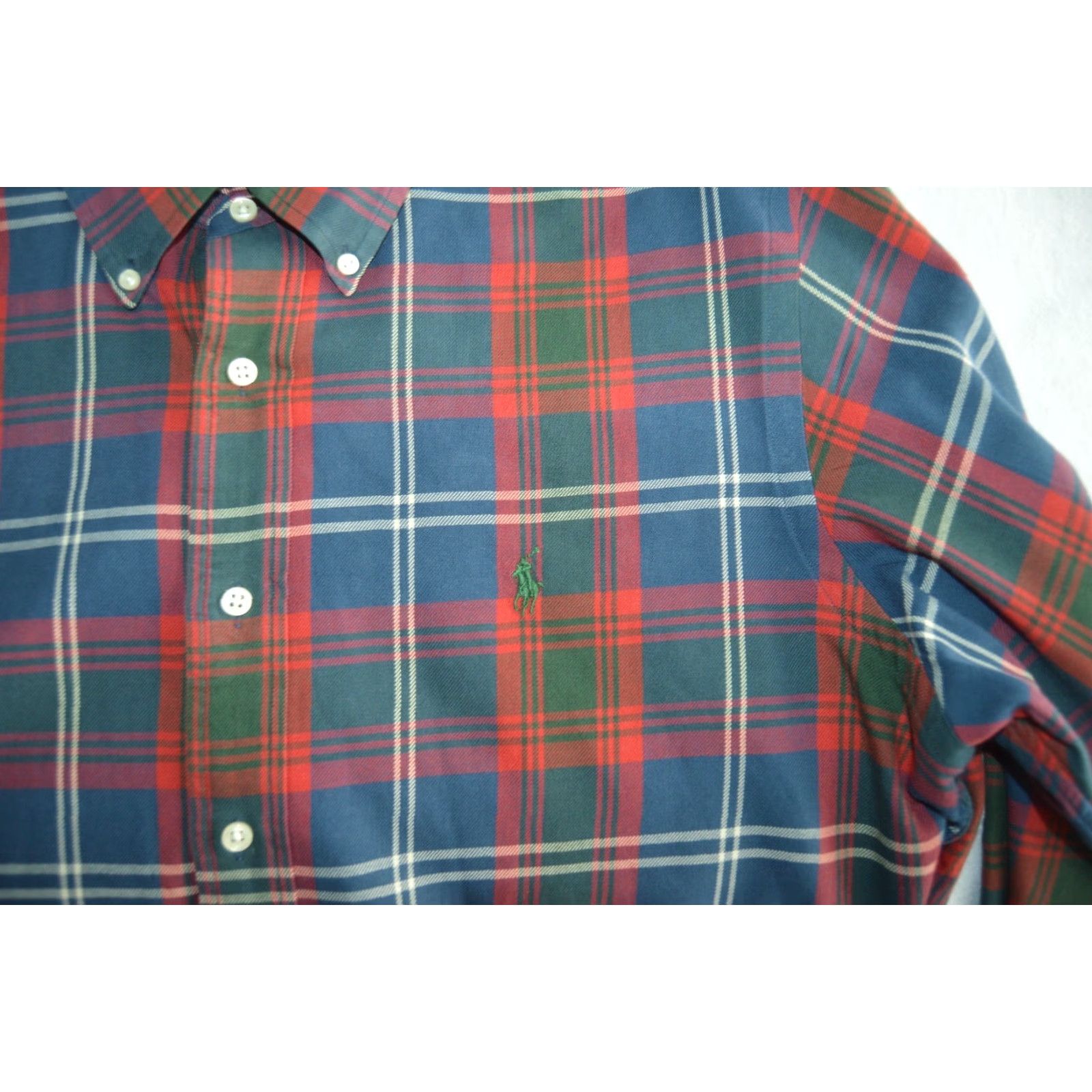 Polo Ralph Lauren VINTAGE Polo Ralph Lauren Shirt L Long Sleeve Classic Fit Flannel Red Plaid Cotton Button-Down Collar Embroidered Polo Pony Mens Size L Size US L / EU 52-54 / 3 - 3 Thumbnail