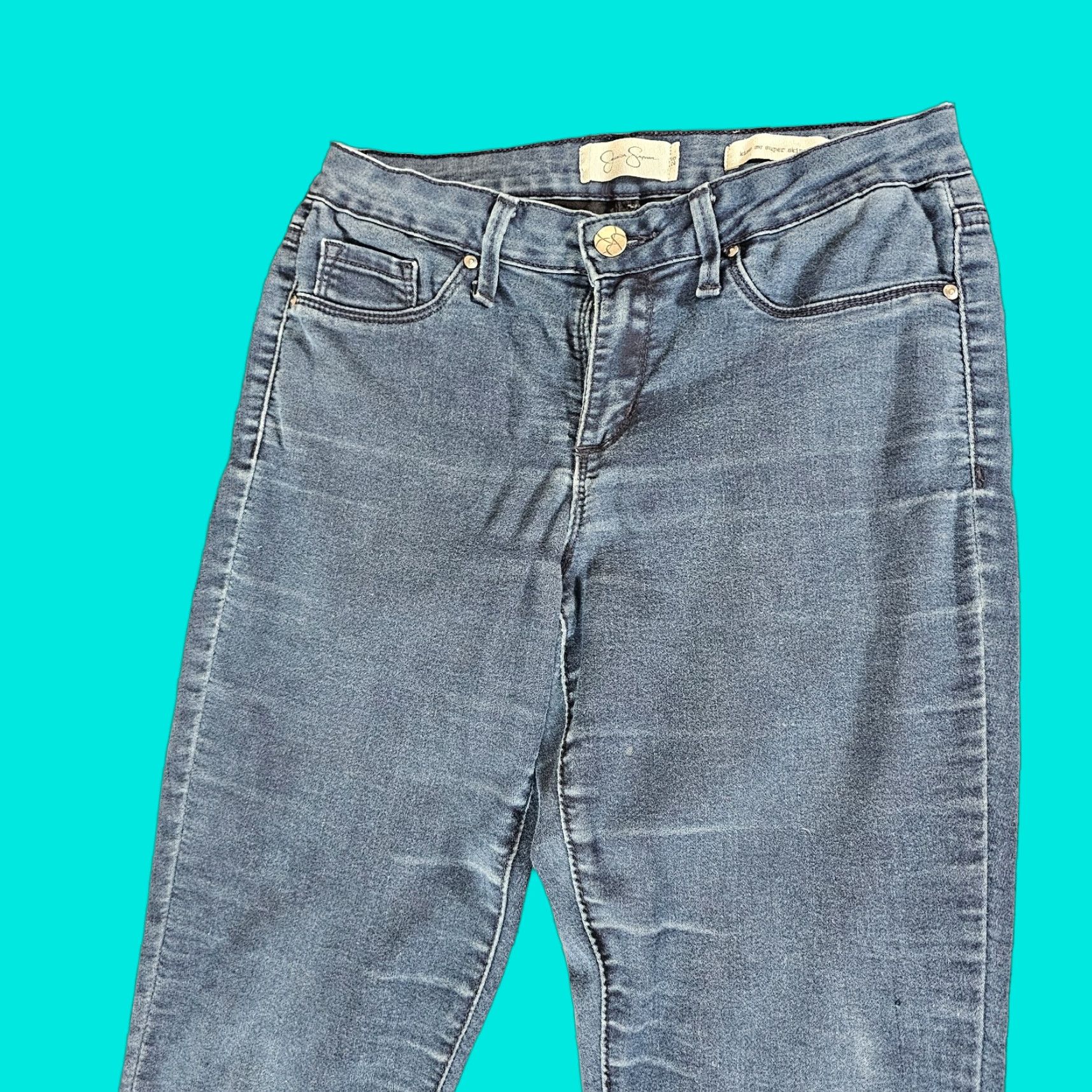 Jessica Simpson Jessica Simpson Jeans Women's Size 28 Kiss Me Super Skinny Stretch Dark Wash Denim Blue Size 28" / US 6 / IT 42 - 1 Thumbnail