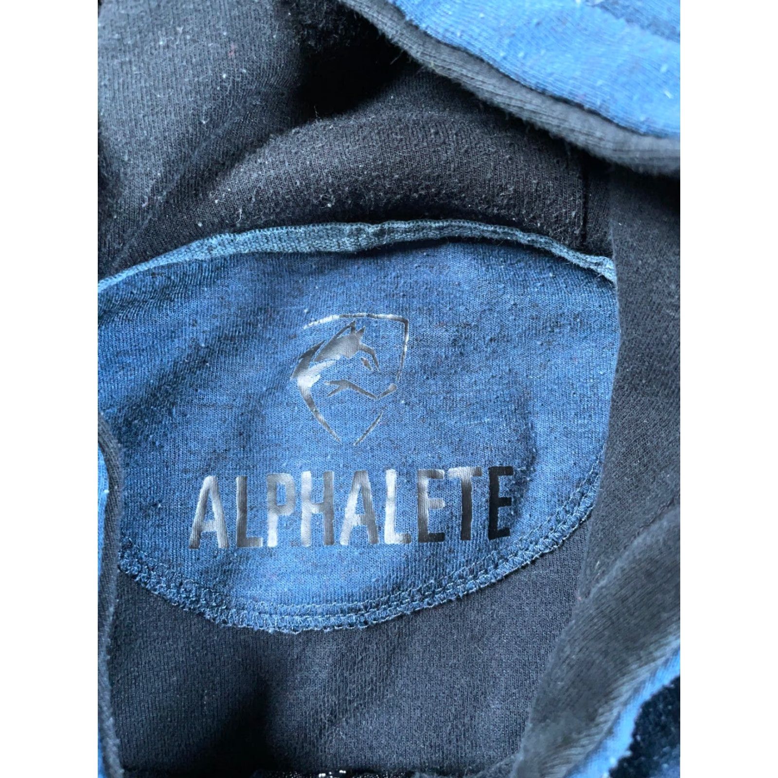 Vintage Alphalete Hoodie High Neck Zip Up Adult Medium Black Blue Sweatshirt Athleisure Size US M / EU 48-50 / 2 - 4 Thumbnail