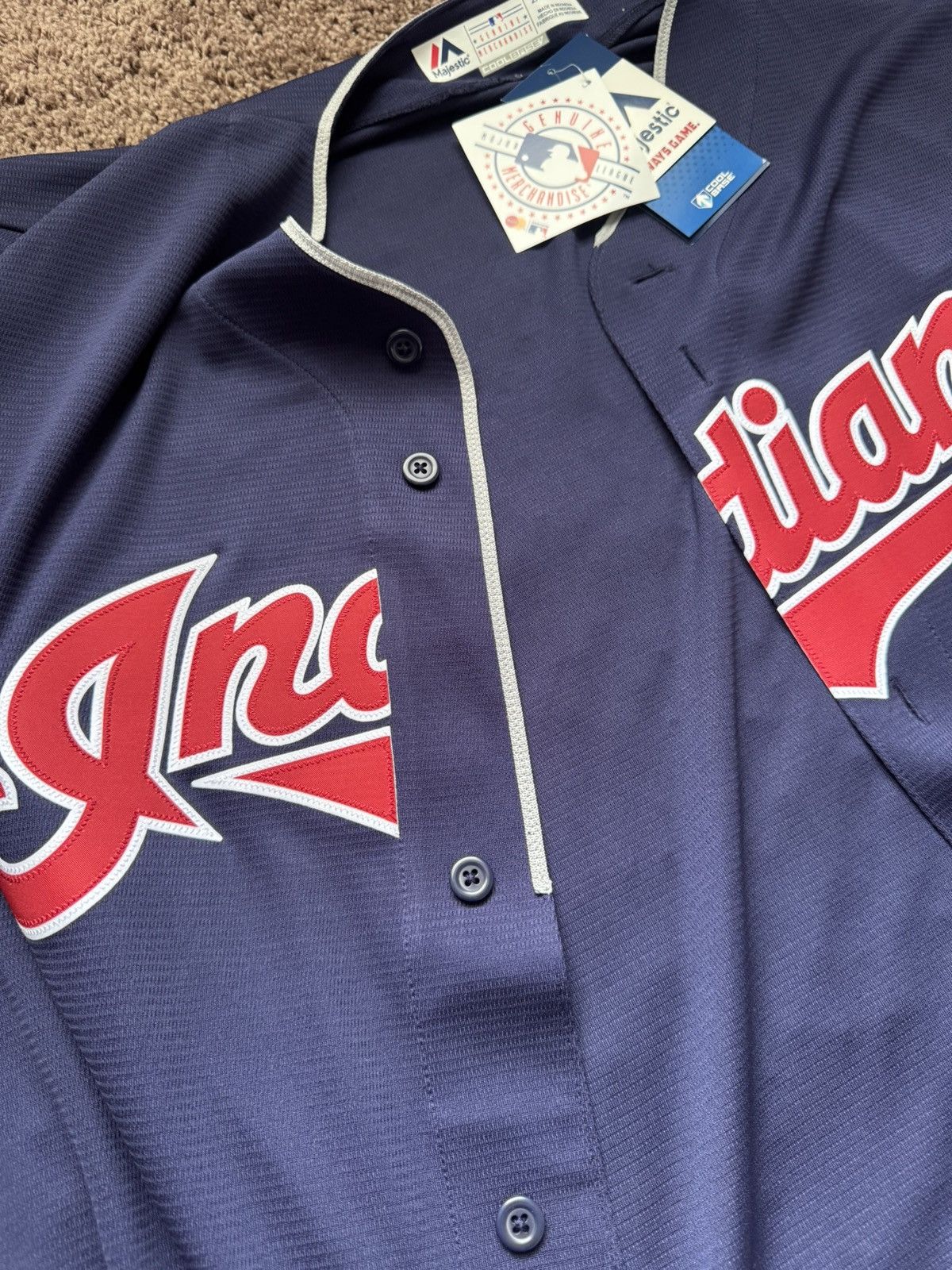 MLB × Majestic Cleveland Indians Vintage Jersey Size US XXL / EU 58 / 5 - 2 Thumbnail