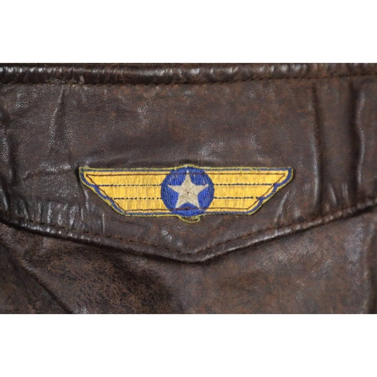 Vintage Vtg 70s Raffaelo Brown Leather Flight Bomber Jacket Sz 46 Size US L / EU 52-54 / 3 - 8 Thumbnail