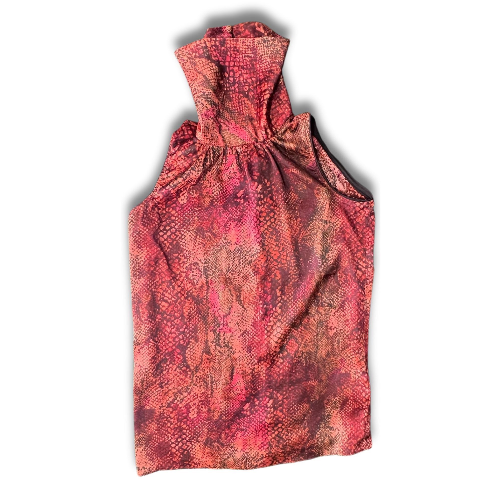 Other Joan Vass Snakeskin-Print Sleeveless Top XS High-Neck Button Size XS / US 0-2 / IT 36-38 - 2 Thumbnail