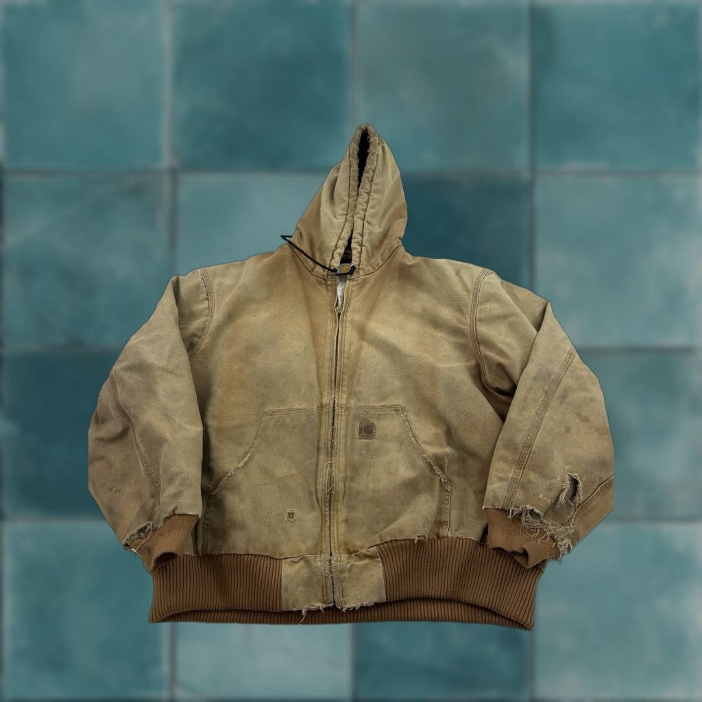Carhartt VINTAGE Carhartt Jacket Mens 2XL Brown J130 Hooded Zip Work Cheap? Size US XXL / EU 58 / 5 - 1 Thumbnail