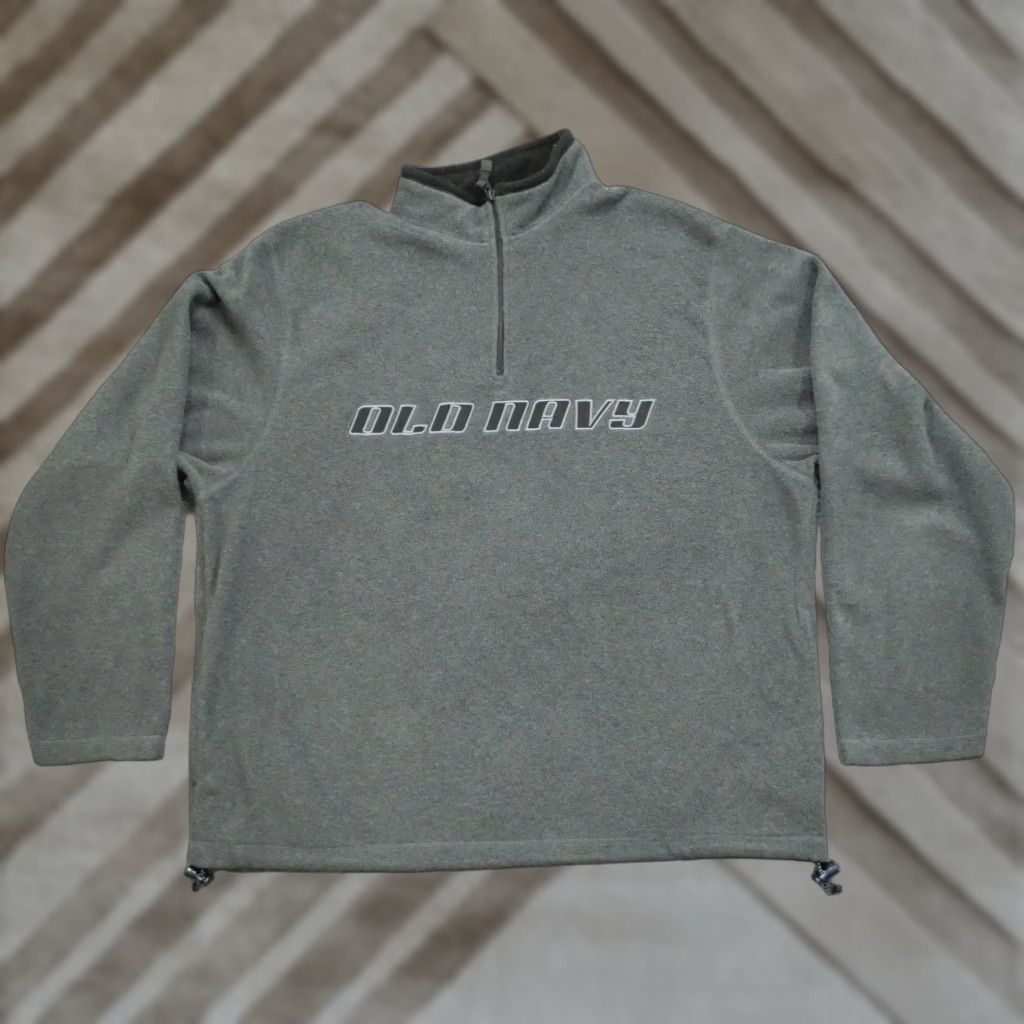 Old Navy VINTAGE Old Navy Sweatshirt 2XL Grey Quarter Zip Fleece Spell Out Y2K Mens Regular Long Sleeve Mock Neck Pullover 1/4 Zip Winter Logo Size US XXL / EU 58 / 5 - 1 Thumbnail