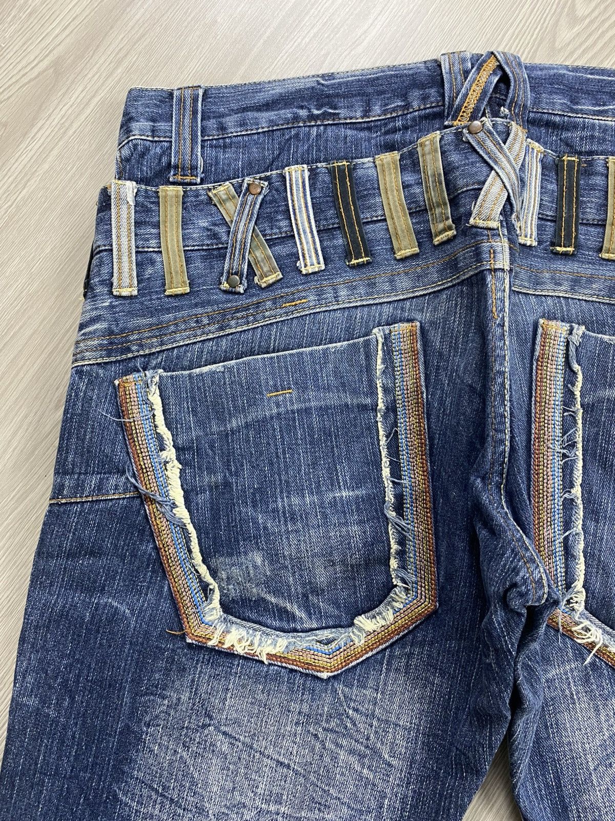 If Six Was Nine × Le Grande Bleu (L.G.B.) 2000s Memory Special Double Waist Distressed Punk Lgb Jeans Size US 34 / EU 50 - 13 Thumbnail