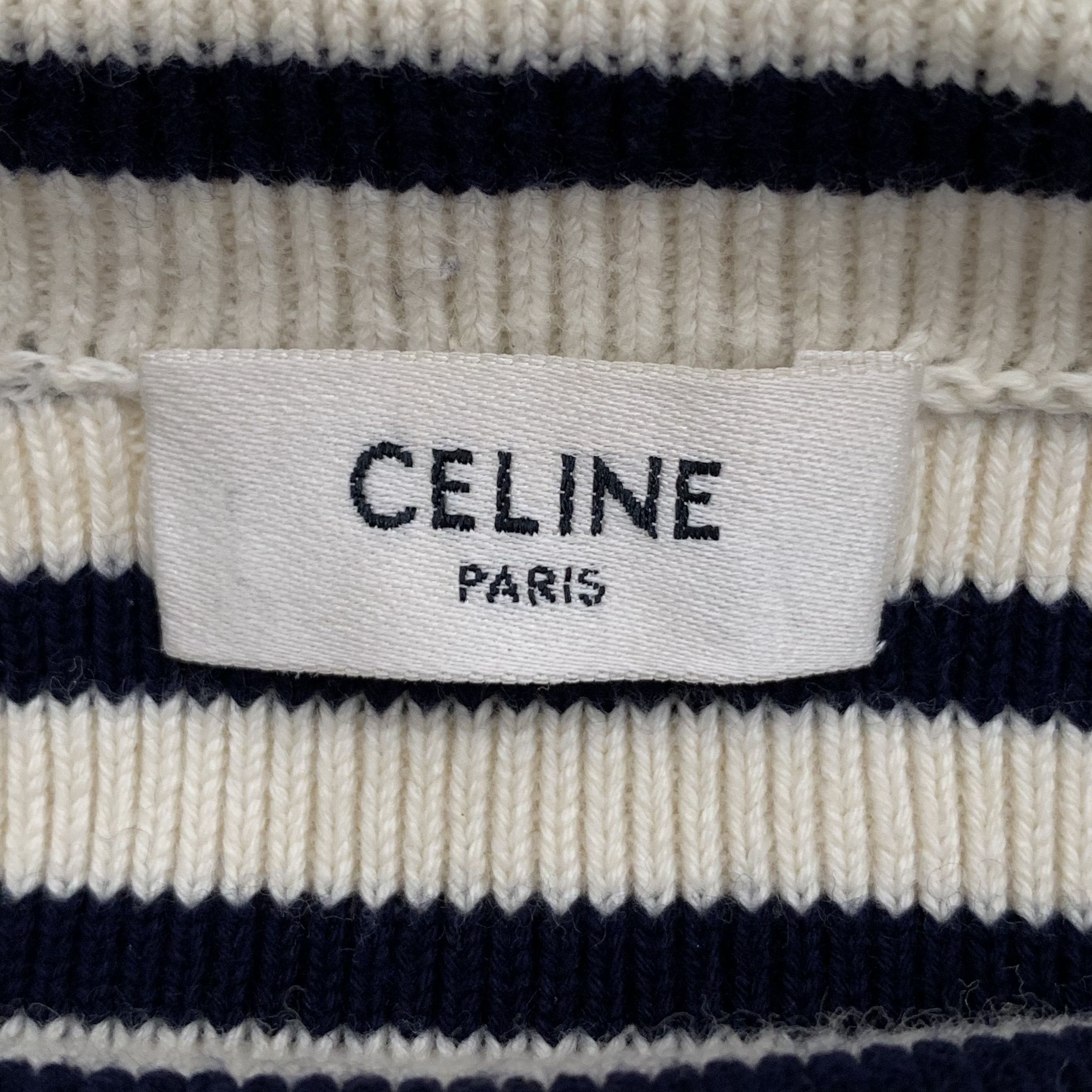 Celine Celine Sweater – Stripe Logo Cotton (Size S) Size S / US 4 / IT 40 - 2 Thumbnail