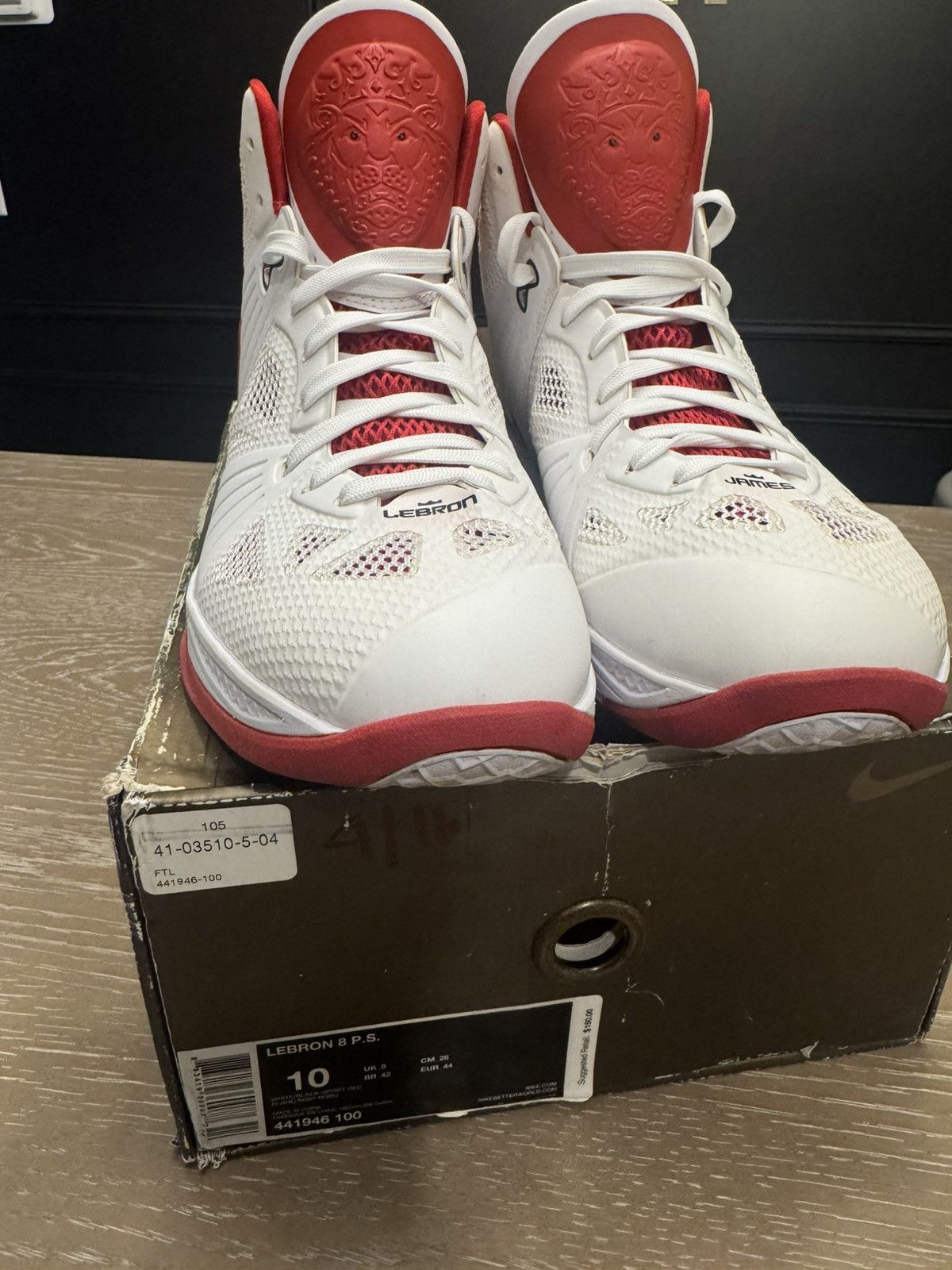 Nike Lebron 8 P.S. VIII White Sport Red Size US 10 / EU 43 - 2 Thumbnail