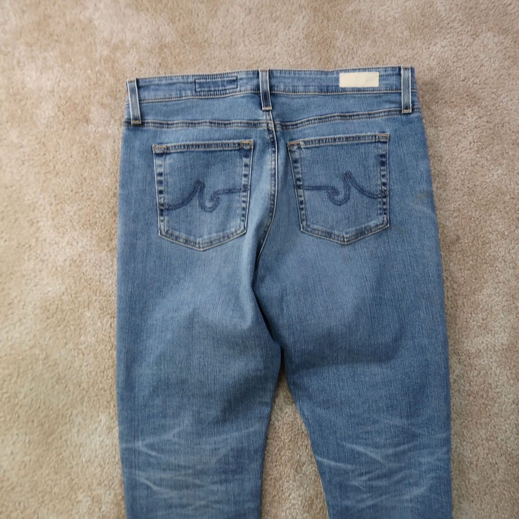 Vintage AG Adriano Goldschmied Farrah High Skinny Jeans Womens 33 Blue Denim Stretch Slim Fit 5-Pocket Size 24" / US 00 / IT 34 - 5 Thumbnail