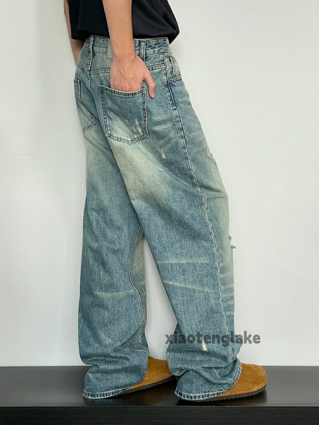 Jean × Vintage washed faded cleanfit yuppie loose baggy jeans Size US 32 / EU 48 - 4 Thumbnail