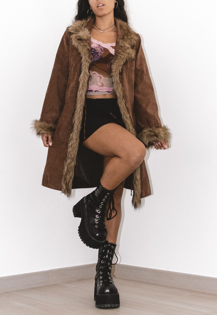 Vintage Y2k Faux fur Trim Penny lane Jacket