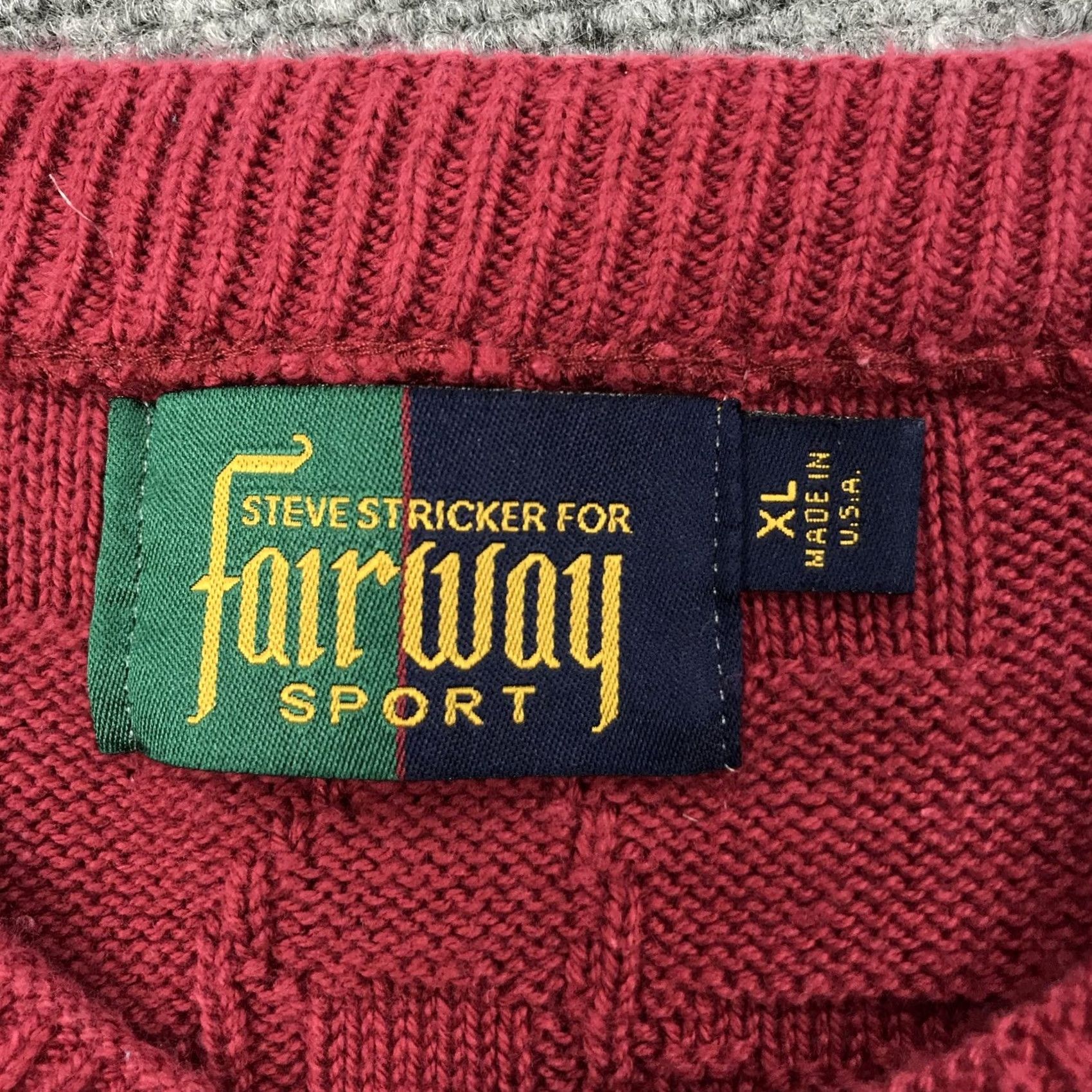 Vintage VINTAGE Fairway Knit Golf Sweater Mens XL Red 100% Cotton Cable-Knit Crew Neck Pullover Sports Golf Size US XL / EU 56 / 4 - 2 Thumbnail