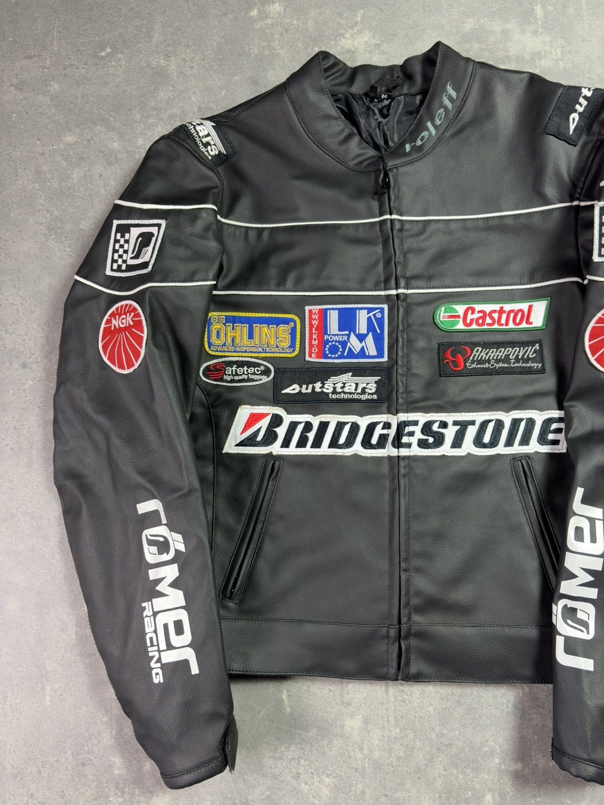 NASCAR Roleff Bridgestone Castrol Logos Racing Jacket Moto PVC M Size US M / EU 48-50 / 2 - 3 Thumbnail