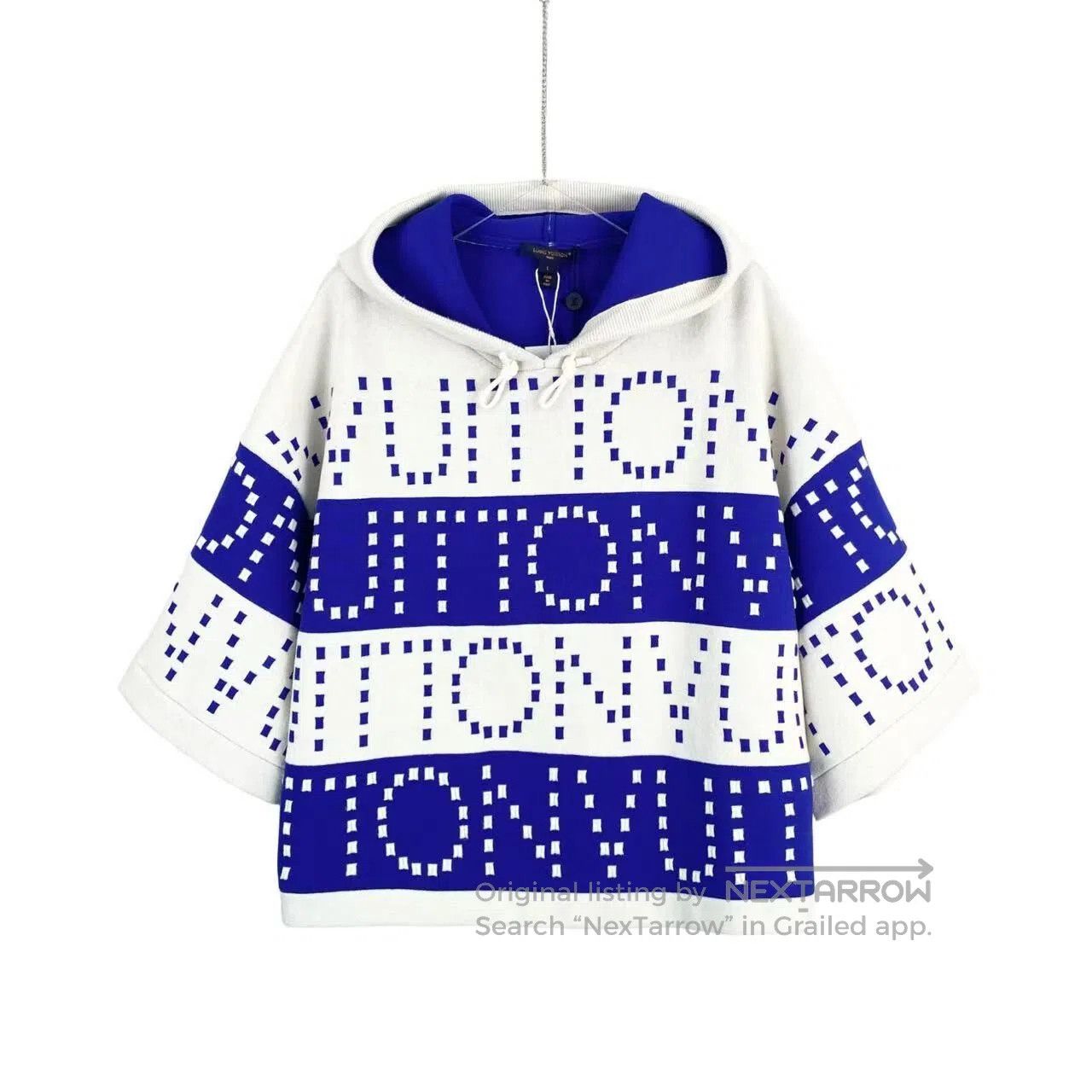 Louis Vuitton Louis Vuitton Blue and white letter print hoodie| Size L / US 10 / IT 46 - 1 Thumbnail